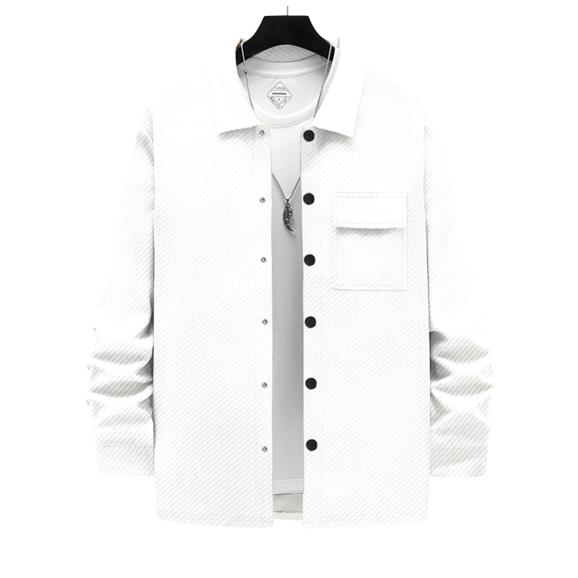 Men's Retro Casual Jacquard Knitted Lapel Shirt Jacket - enhanced image 4