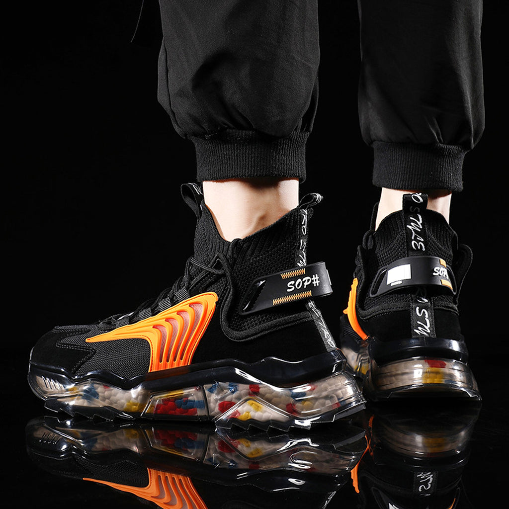 Men's Shoes High Top Shoes Thick Soled Breathable Basketball Shoes - enhanced image 4