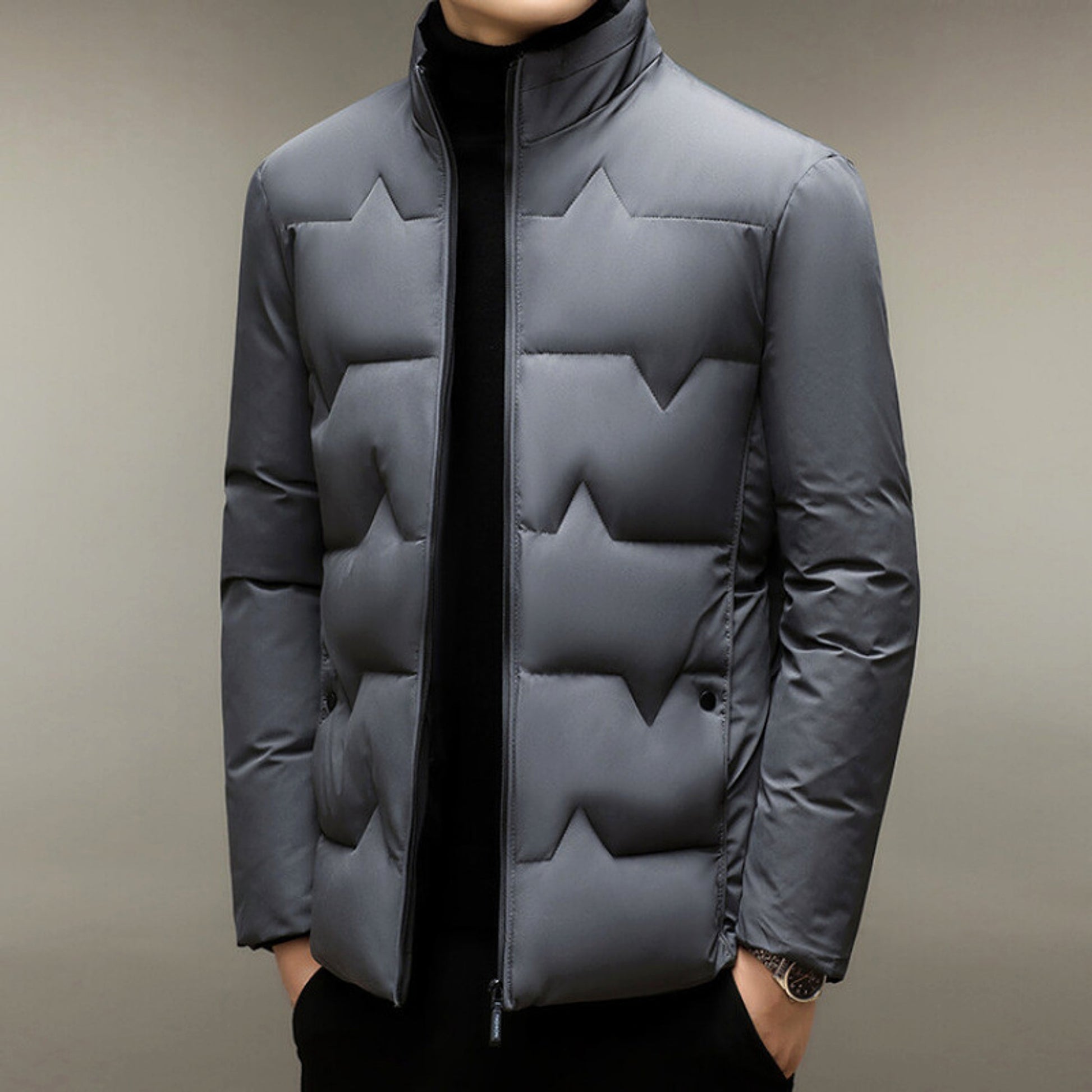 Men's Thickened Cotton-padded Coat Middle-aged Dad Cotton-padded Jacket - enhanced image 4