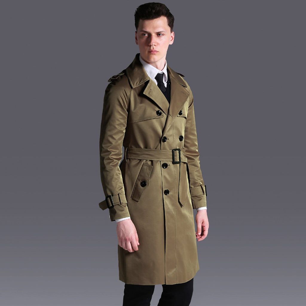 Men's Trench English Double-breasted Coat - enhanced image 4