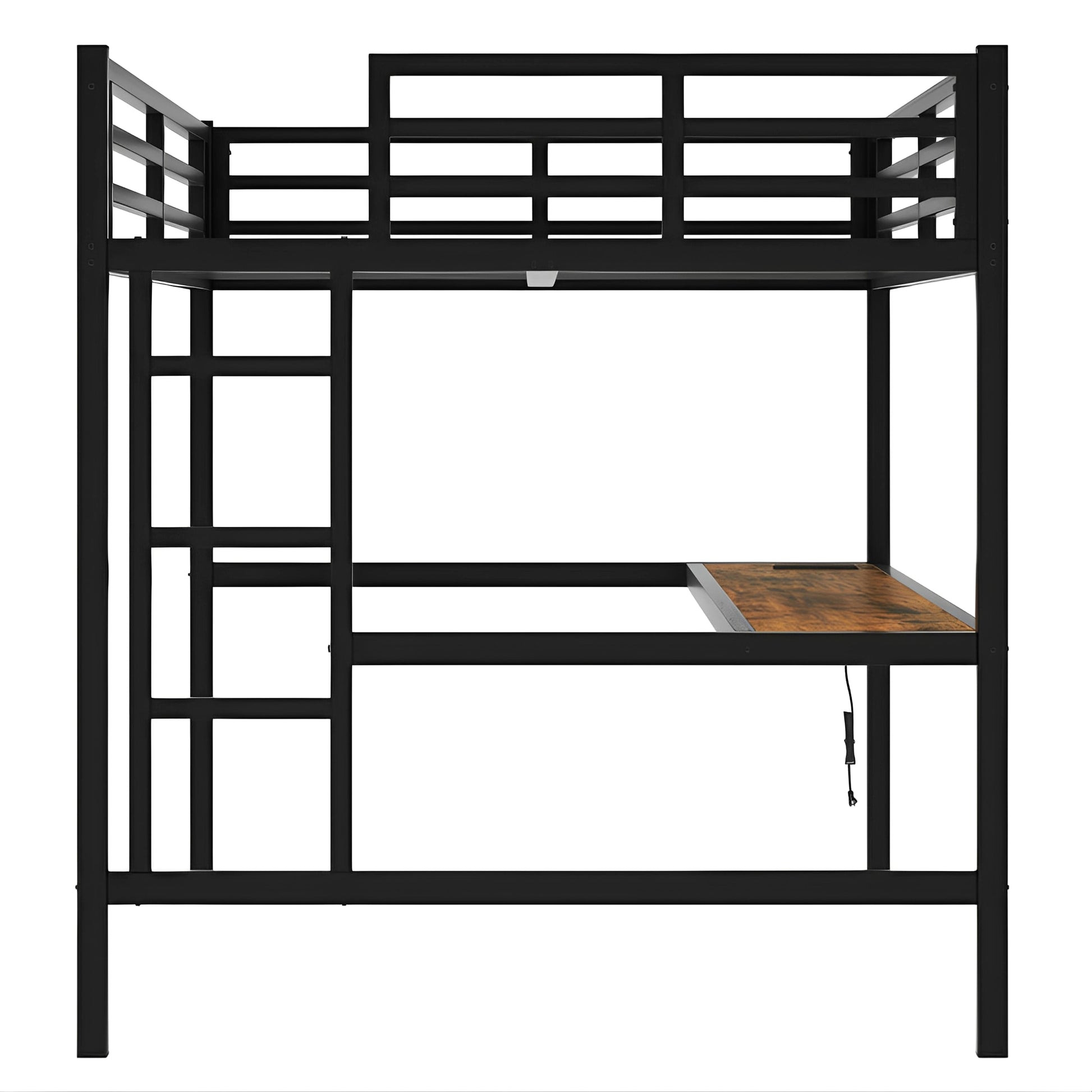 LuneluX_Home – Full Metall Loft Bed with Desk & Ambient Light - enhanced image 4