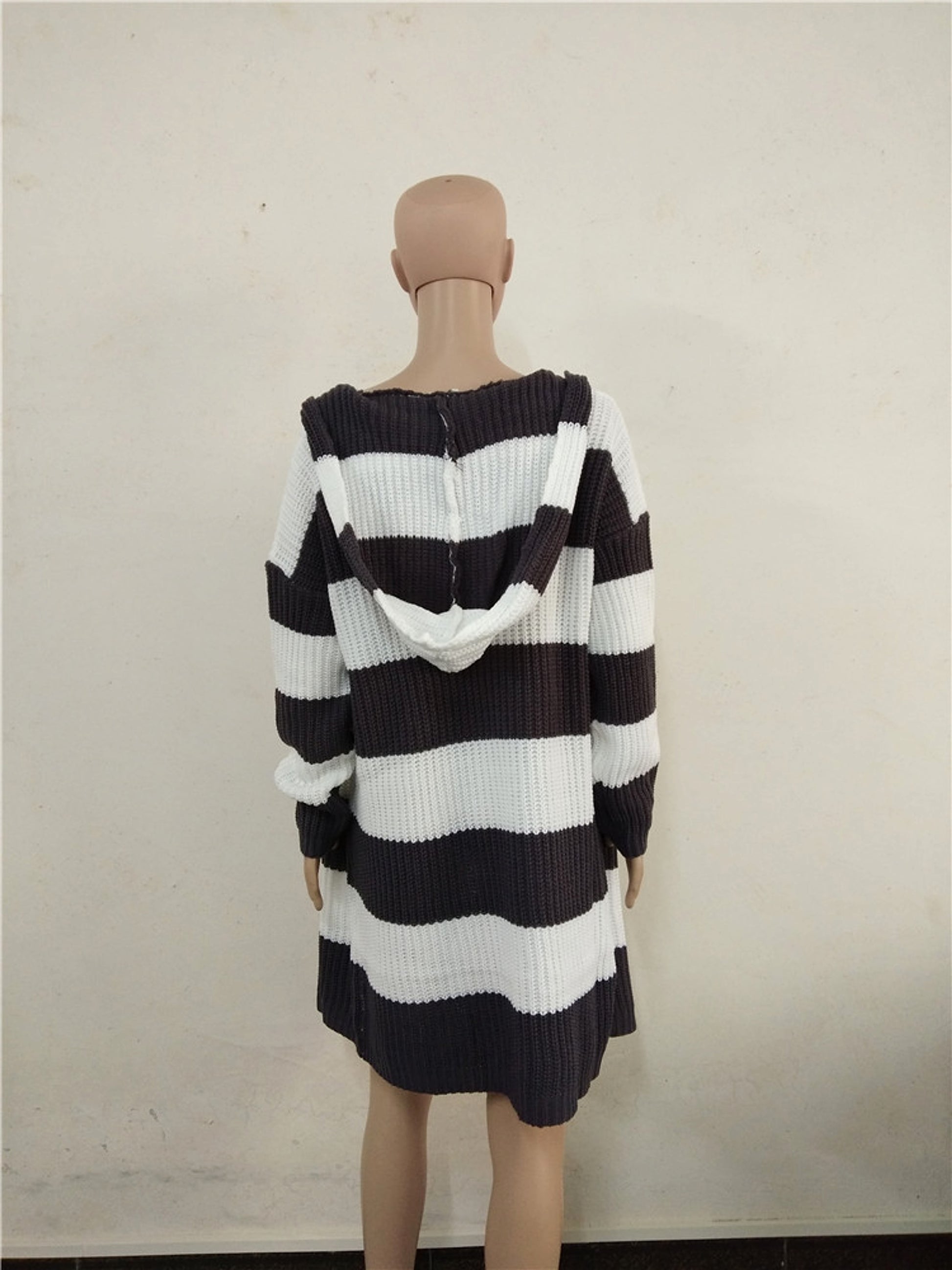 Mid-color Hooded Mid-length Cardigan Jacket Women Sweater - enhanced image 4