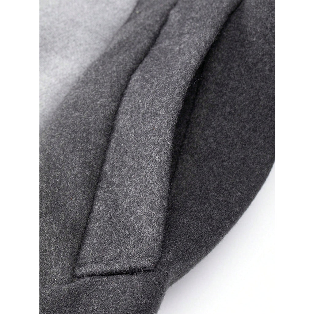 Mid-length Color Matching Single-breasted Trench Coat Woolen Plus Size Casual - enhanced image 4