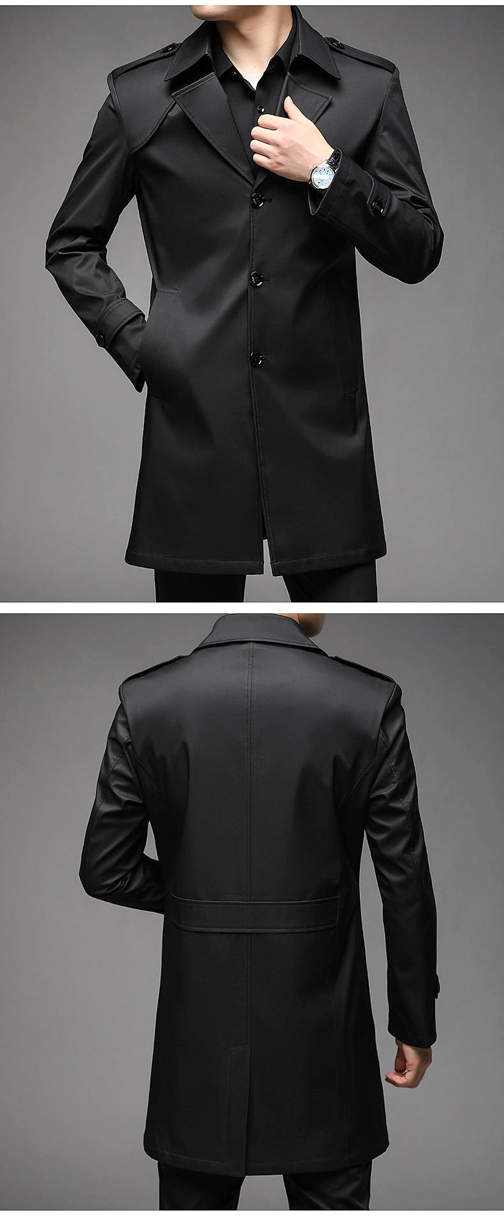 UrbanLayer™ – Mid-Length Trench Coat for Men - enhanced image 4