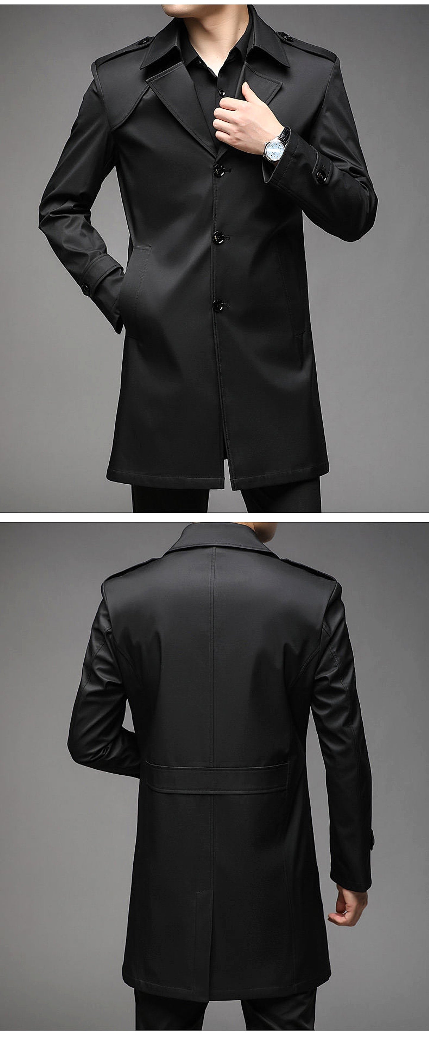 UrbanLayer™ – Mid-Length Trench Coat for Men - enhanced image 4