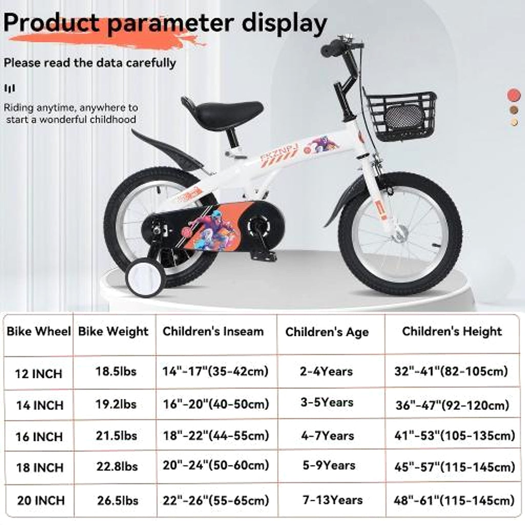 MiniRider™ 16 – 16-Inch Sport Bike for Kids (White, with Training Wheels) - enhanced image 4