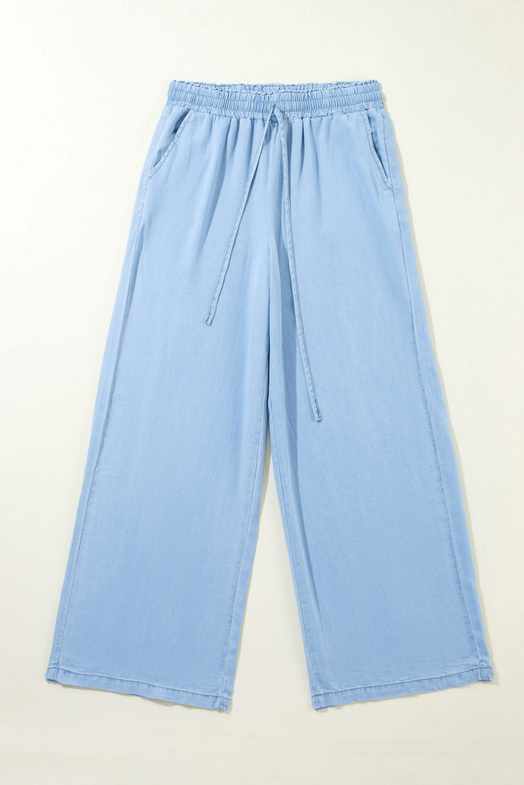 Myosotis Drawstring High Waist Wide Leg Denim Pants - enhanced image 4