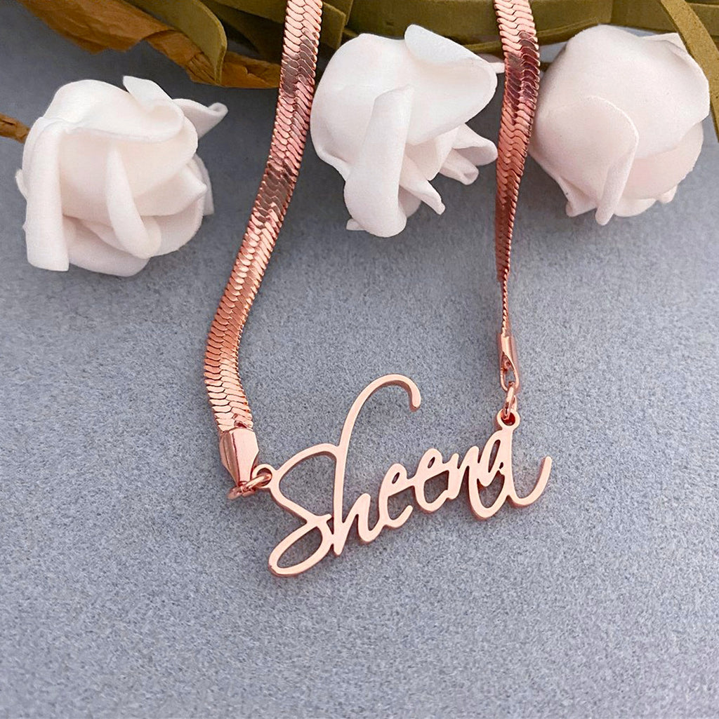Necklace Stainless Steel Name Snake Chain Necklace - enhanced image 4