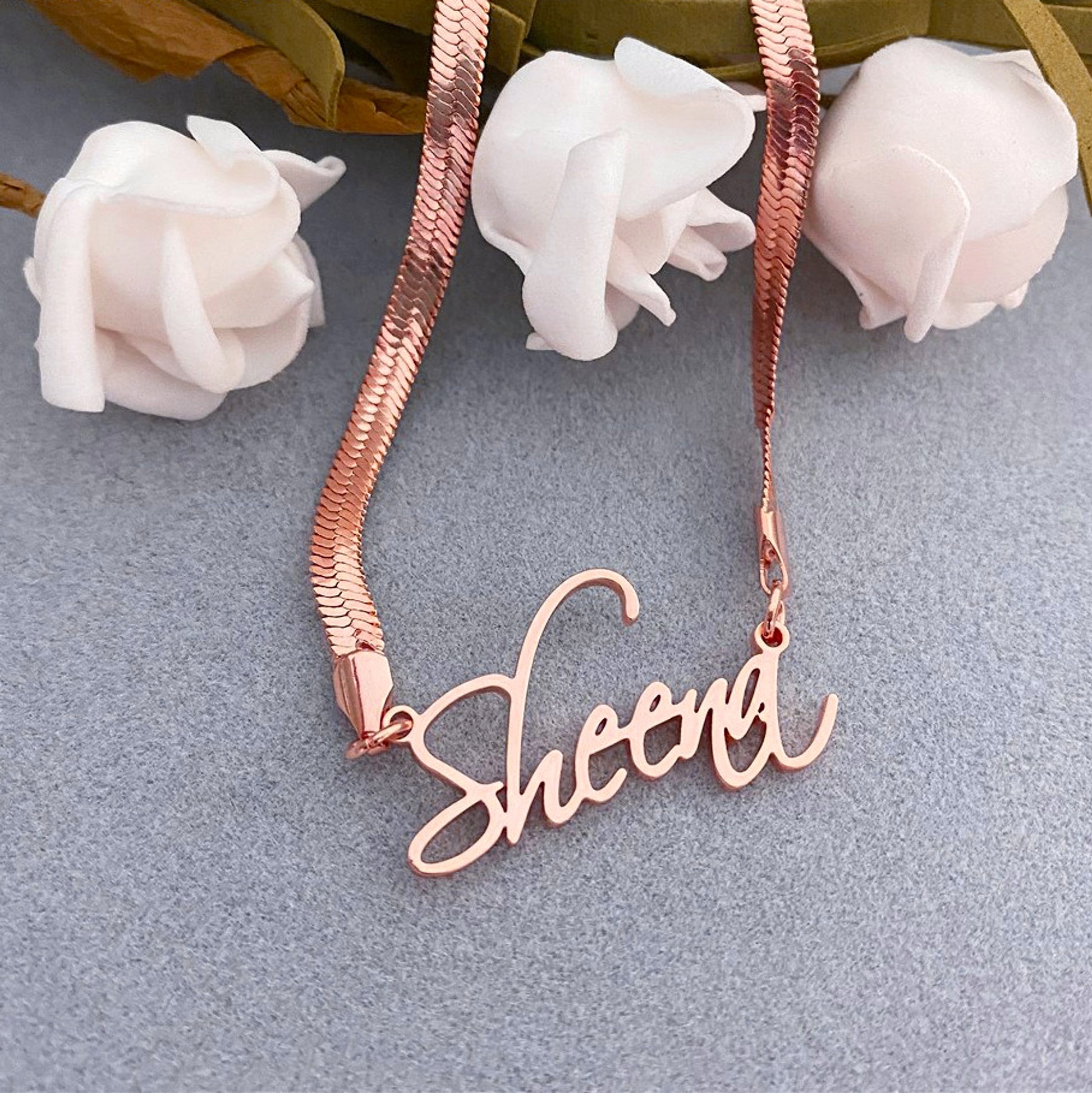 Necklace Stainless Steel Name Snake Chain Necklace - enhanced image 4