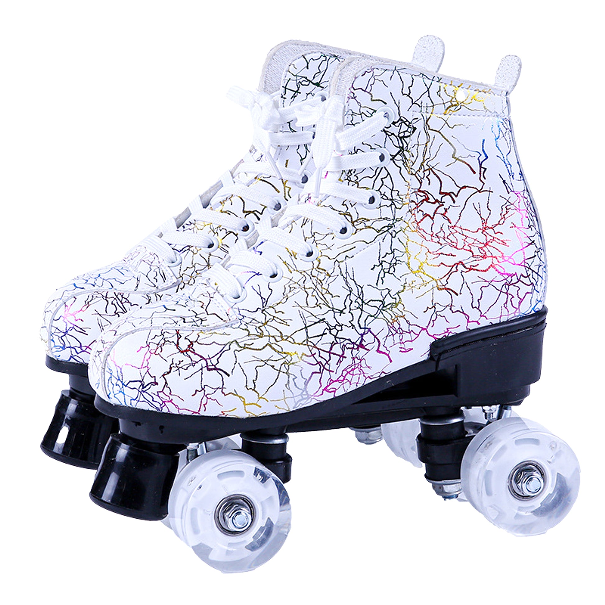 New Black And White Double Row Skates Adult Flash Roller Skates Skating Rink Cross Exclusively For Roller Skates - enhanced image 4
