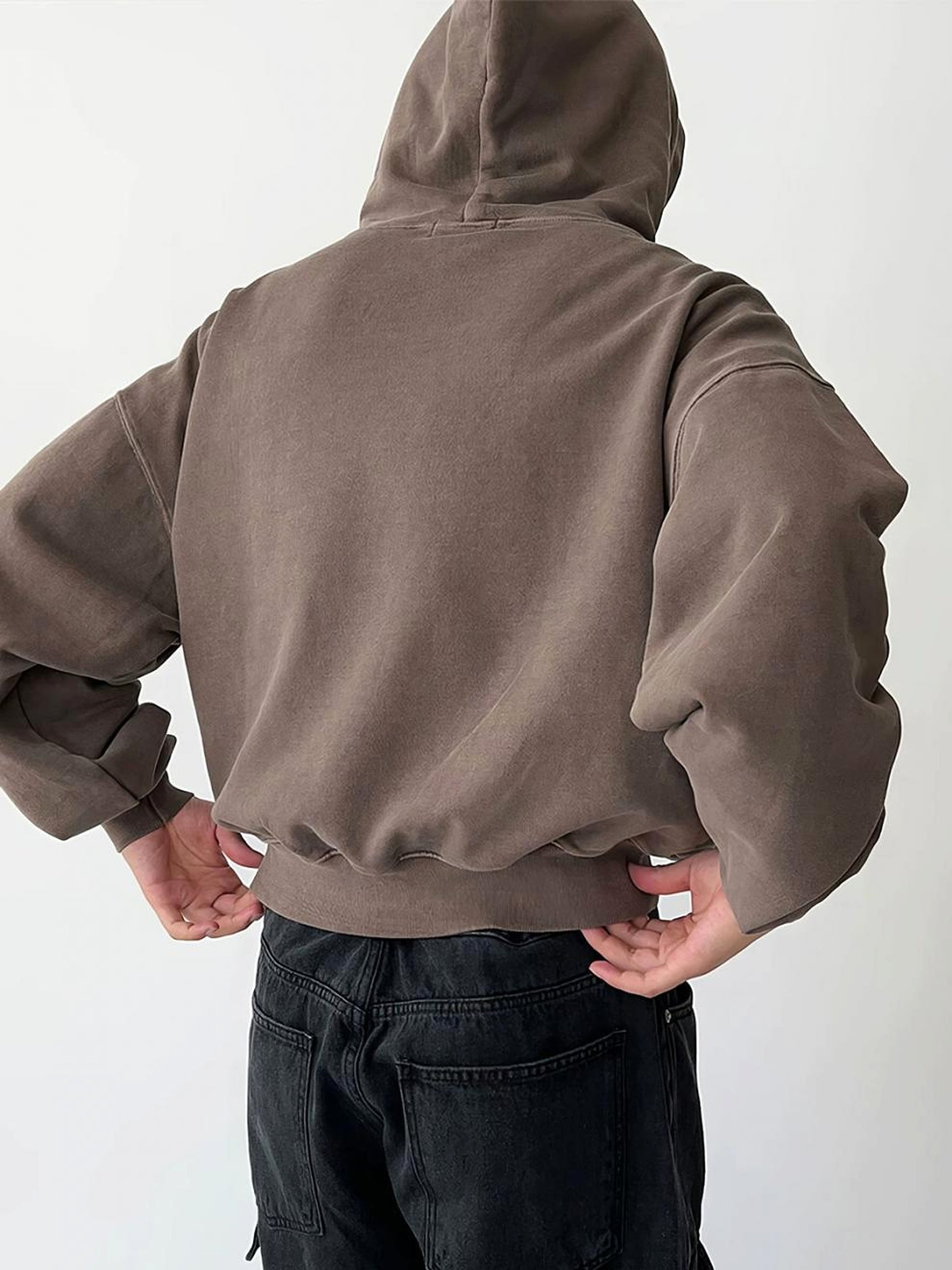 New Casual All-matching Hooded Loose Sweater Men's Retro Style Jacket - enhanced image 4