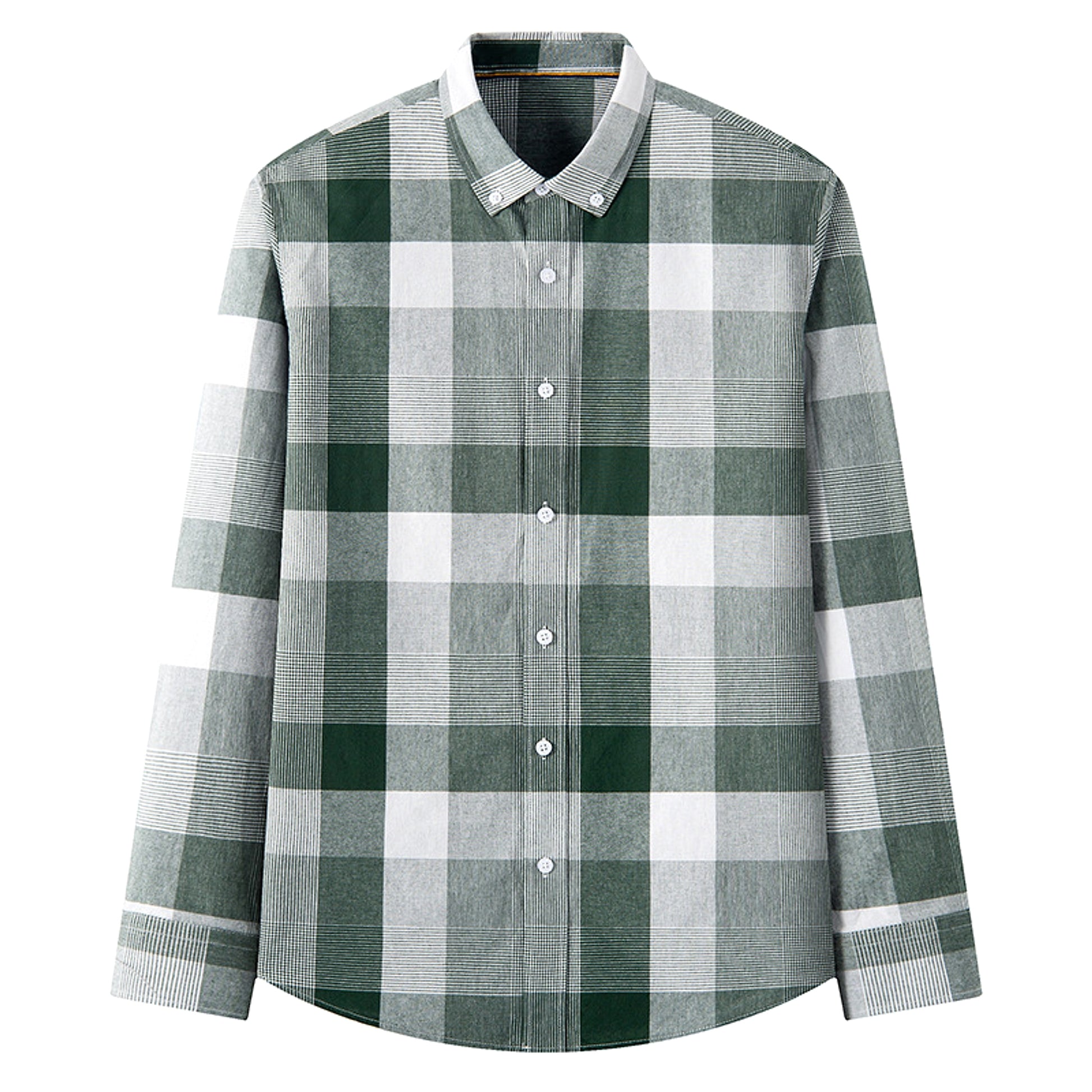 New Cotton Men's Long-sleeved British Plaid DressShirt - enhanced image 4