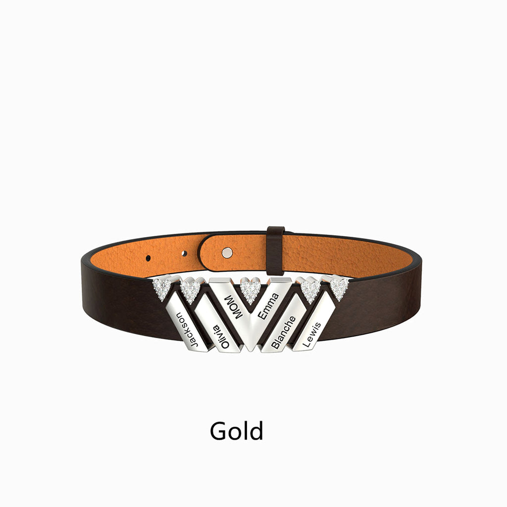 New Leather DIY Lettering Bracelet Drill Buckle - enhanced image 4