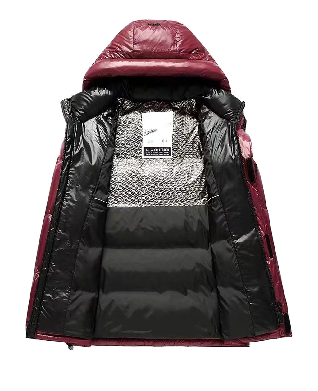 New Winter Down Jacket Men's Duck Down Cold-proof Black Gold Graphene Disposable Hooded Jacket - enhanced image 4