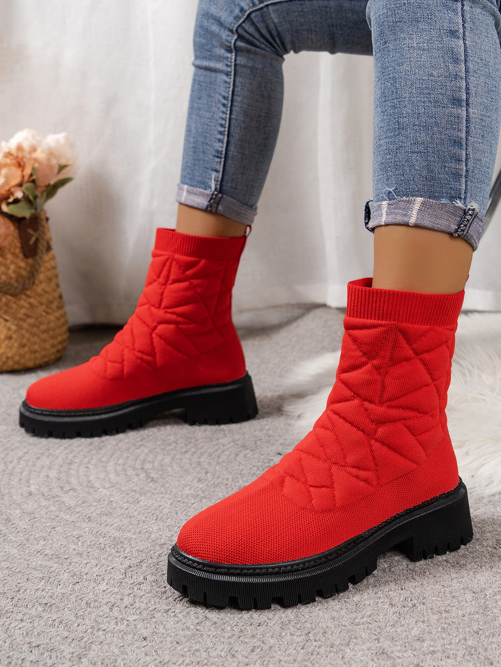 New Women's Flying Woven Sports Short Boots Women - enhanced image 4