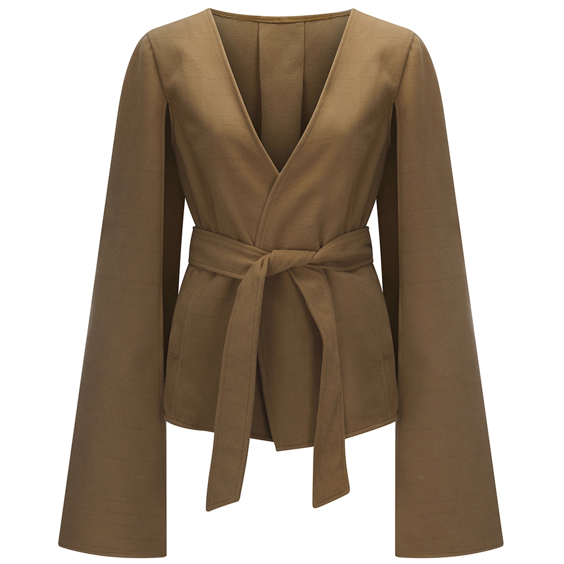 Women's Pure Color Slim Fit Woolen Coat Jacket - enhanced image 4