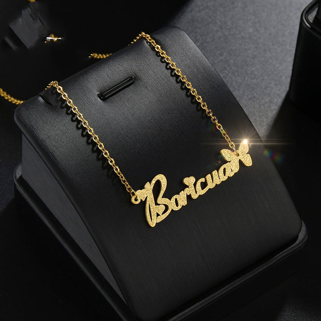 One Piece Cut Stainless Steel Butterfly English Name Matte - enhanced image 4