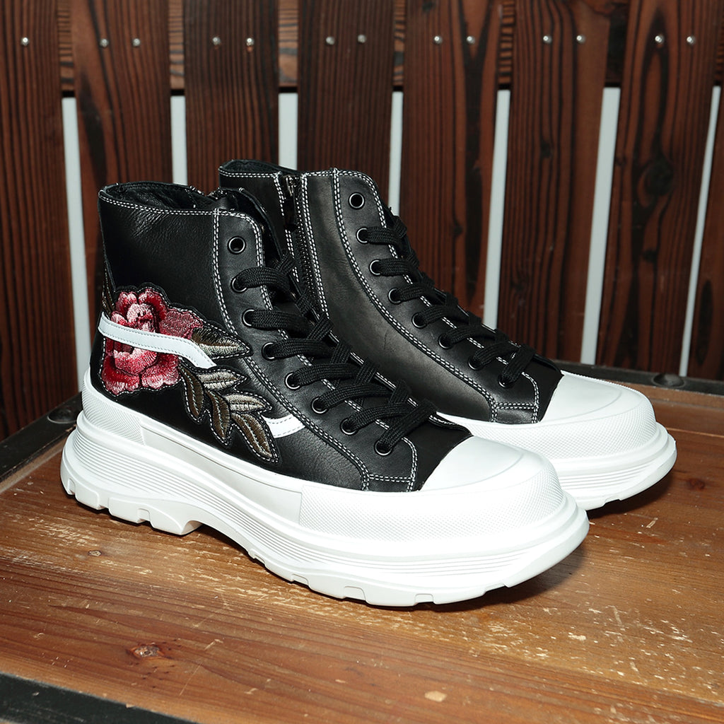 UrbanReign™ – Embroidered Leather High-Tops - enhanced image 4