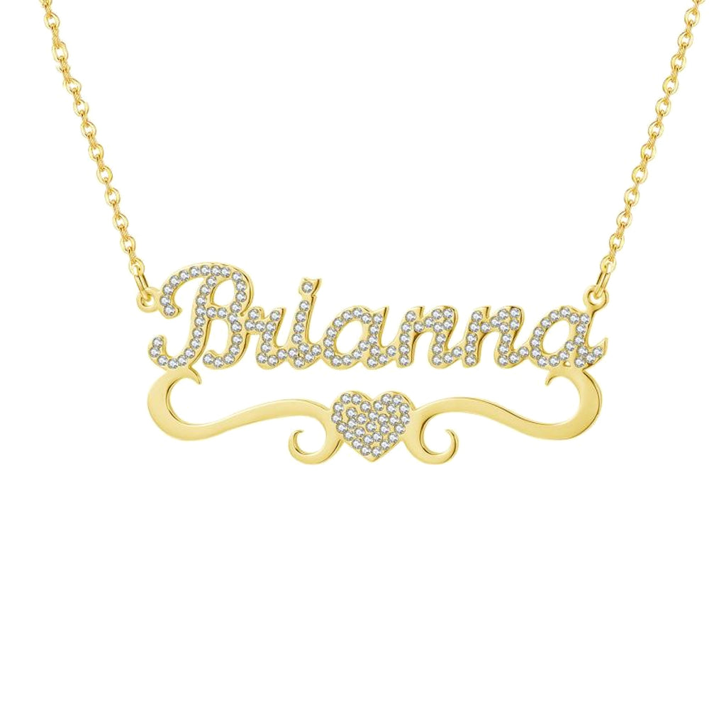 Personalized Heart Iced Out Name Necklace – Butterfly Pendant - enhanced image 4