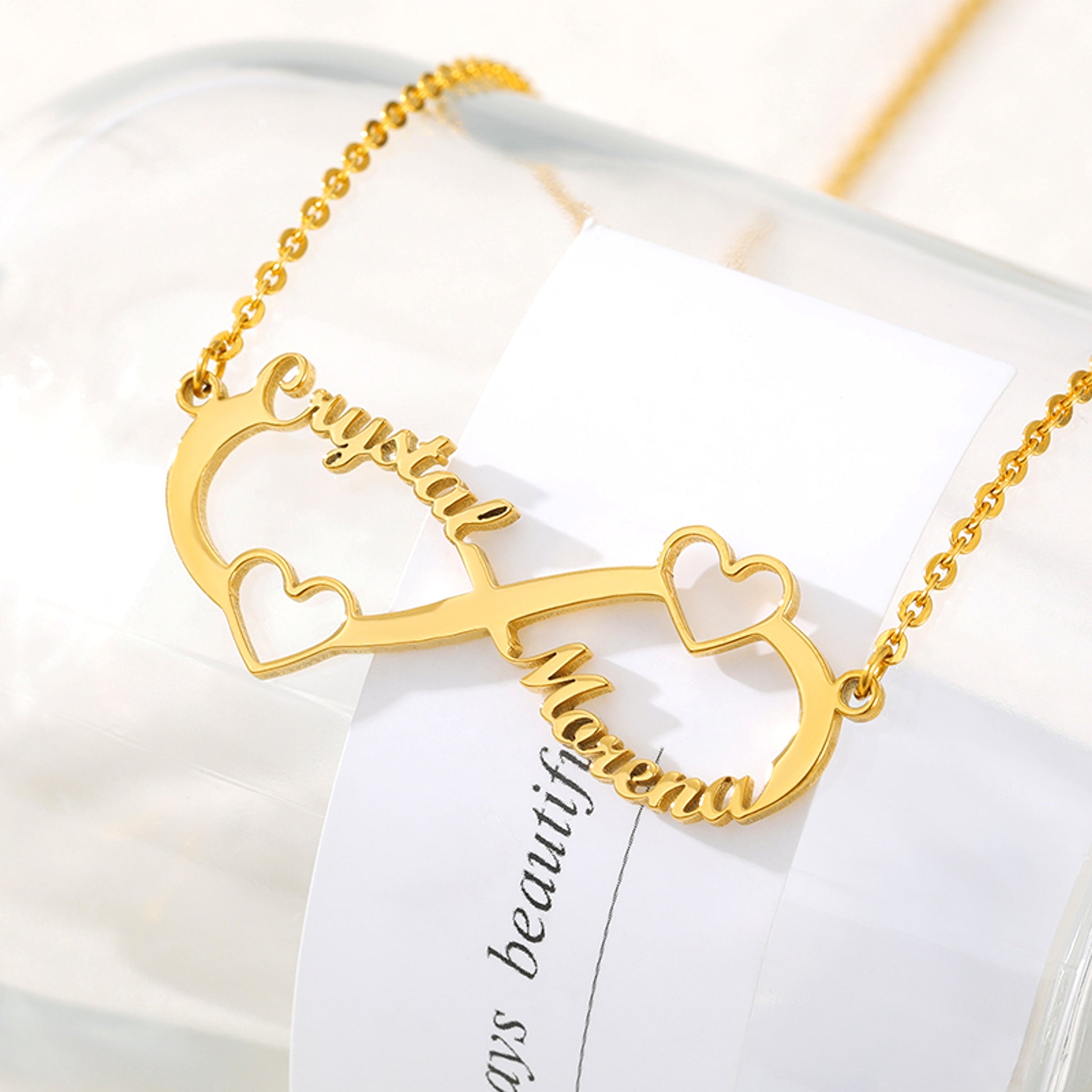 Custom Engraved Name Necklace with Heart Pendant – A Symbol of Love & Identity! - enhanced image 4