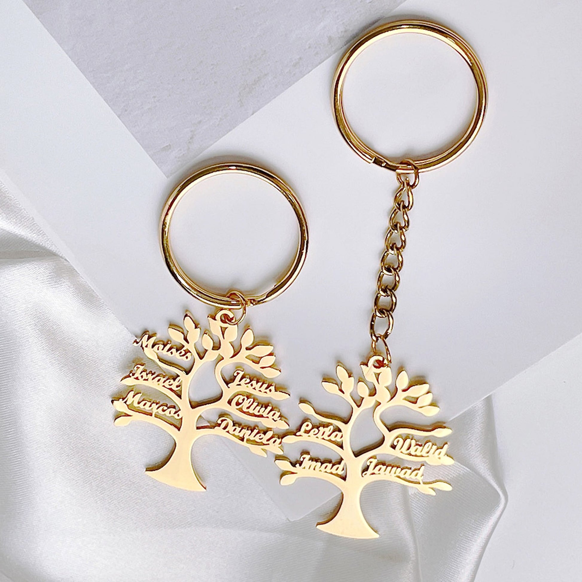 Personalized Tree of Life Keychain – Custom Stainless Steel Name Keyring - enhanced image 4