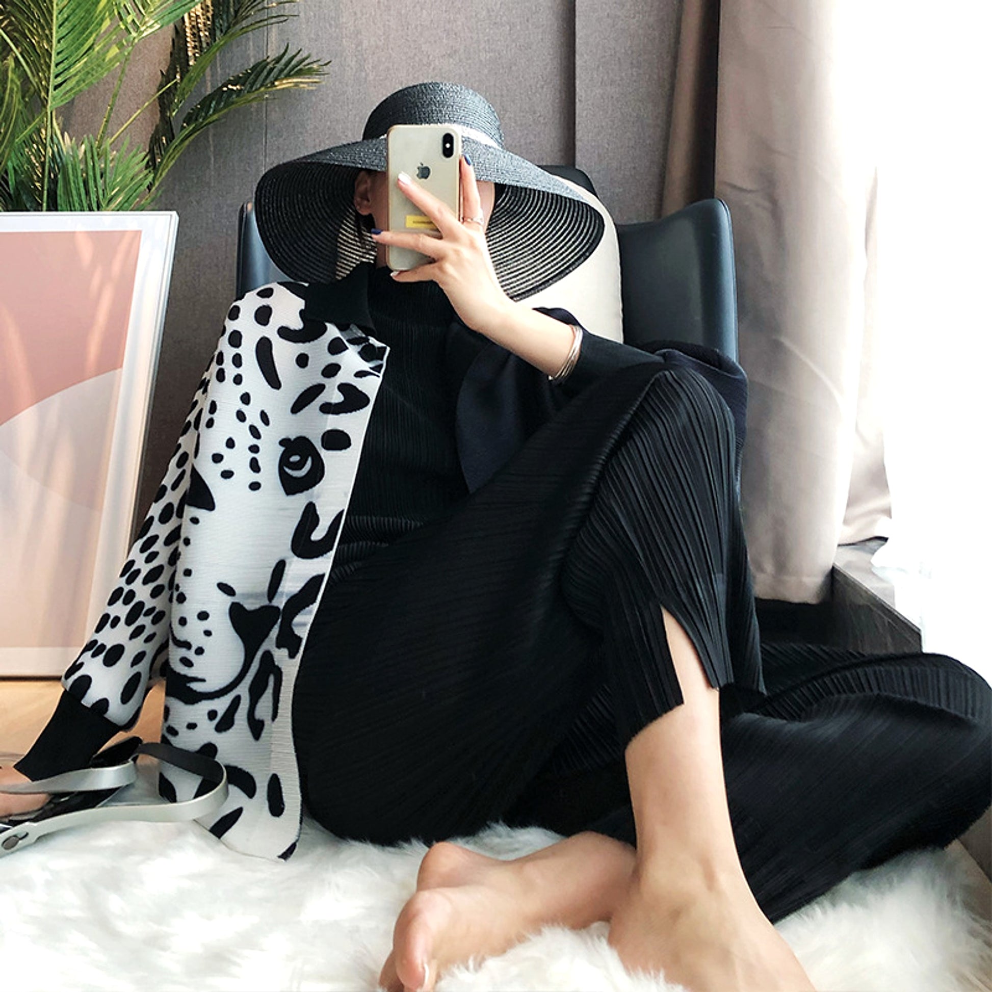 Pleated Coat Loose And Slim Plus Size Long-sleeved Leopard Print - enhanced image 4