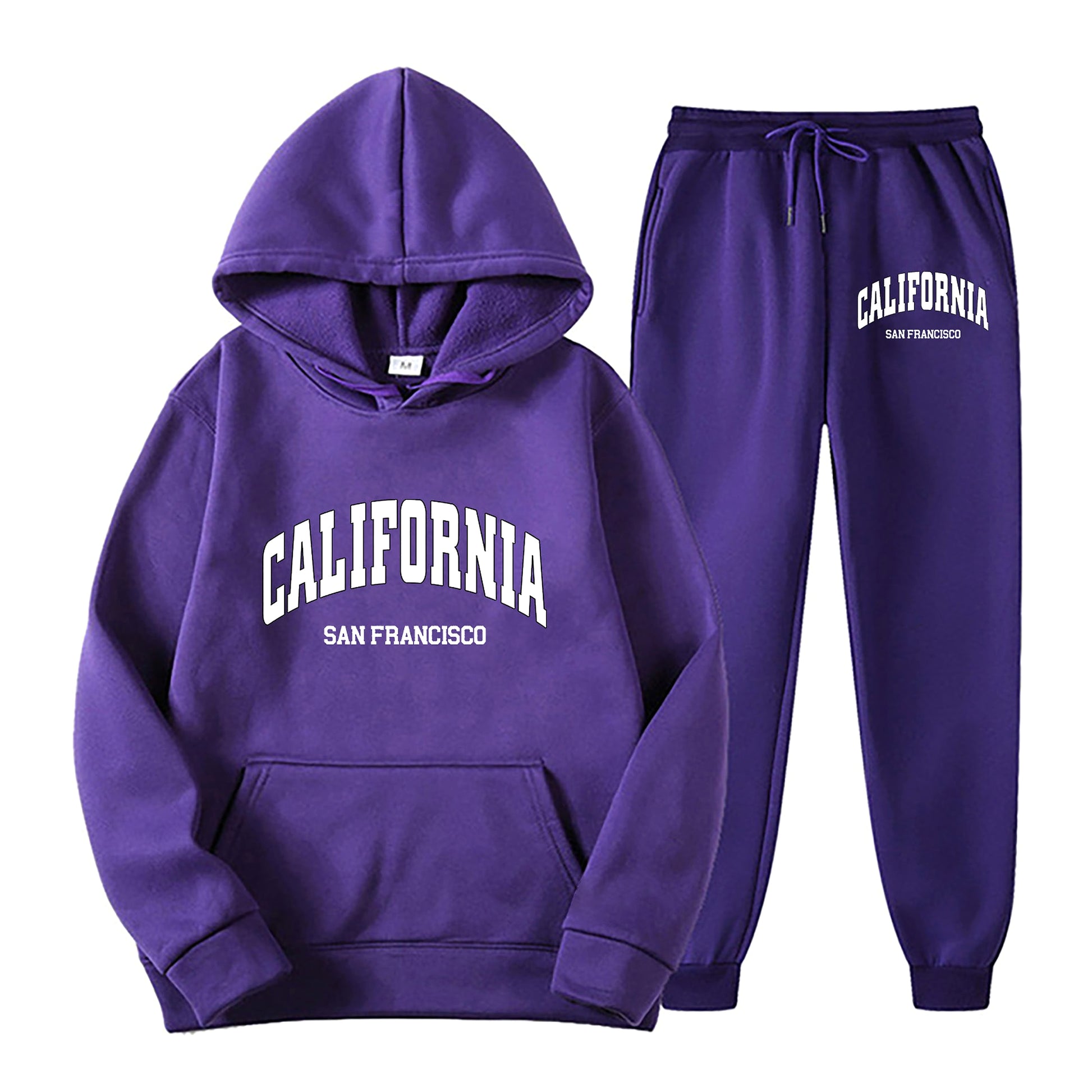 Plus Size Fleece-lined Sweater Suit Men's Long Sleeve Tracksuit - enhanced image 4