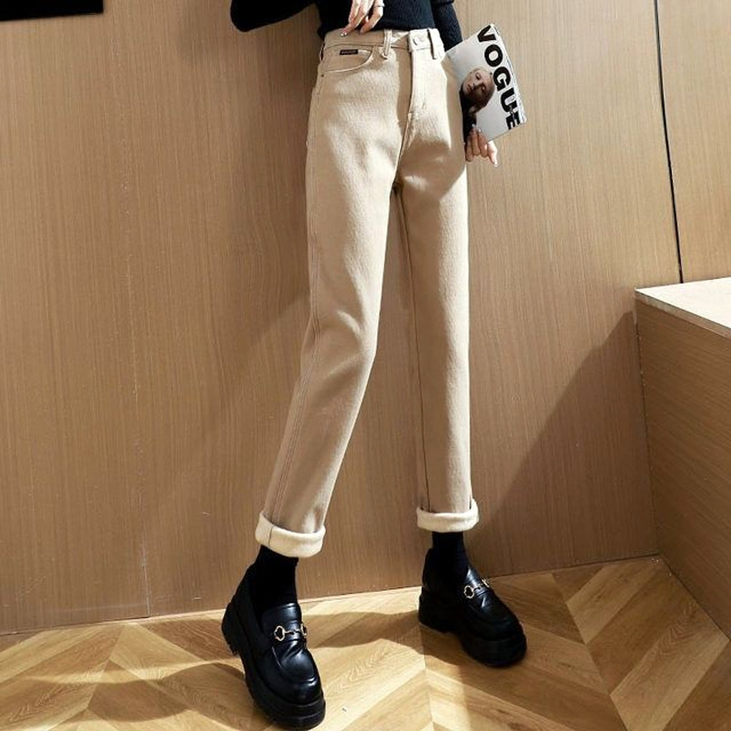 Plush Jeans For Women In Winter - enhanced image 4