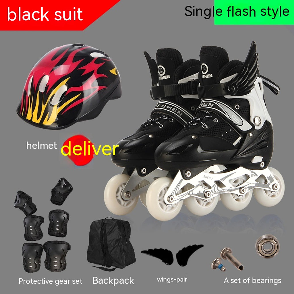 Pu Single Wheel Adjustable Children's Roller Skates - enhanced image 4