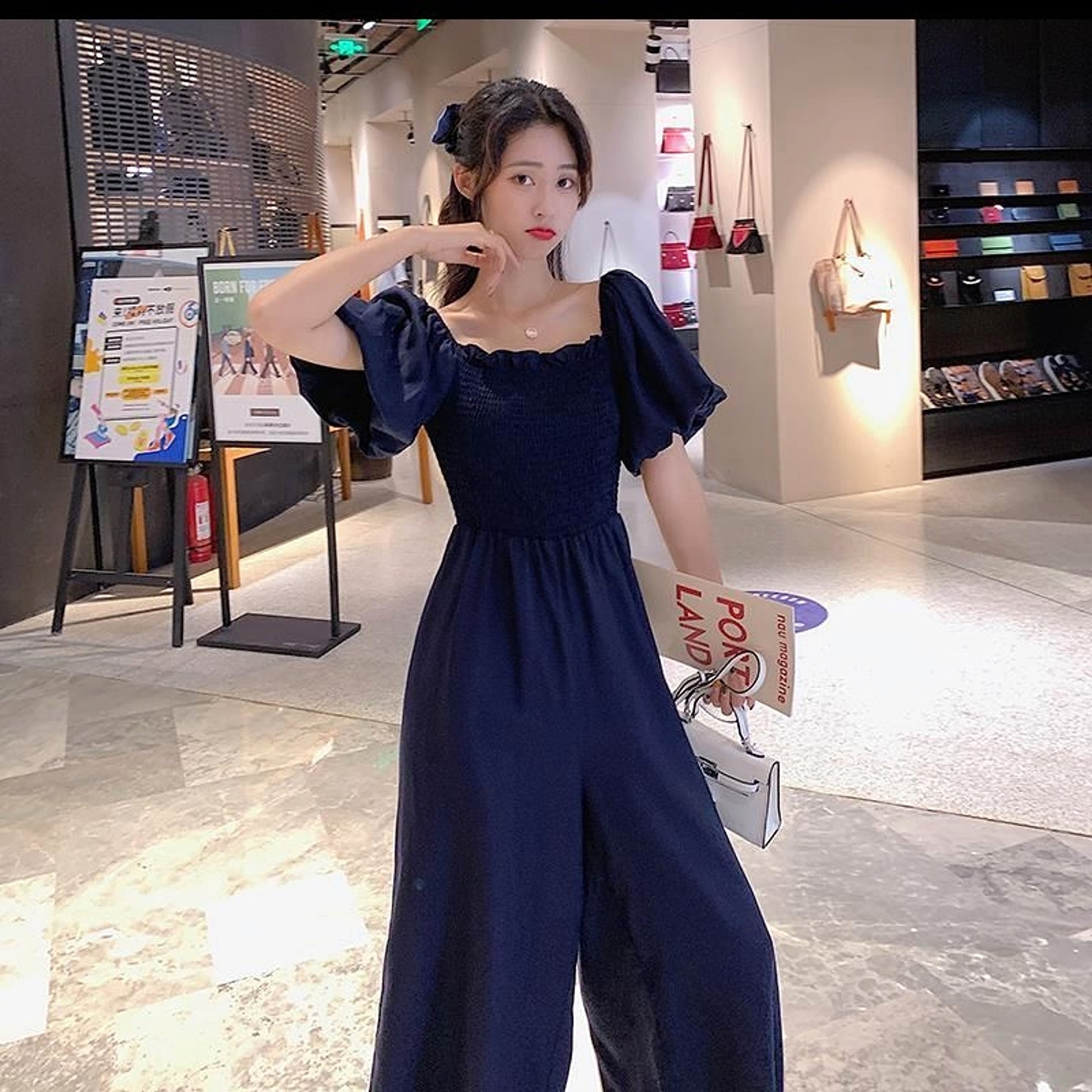 Puff Sleeve Jumpsuit Female Summer - enhanced image 4