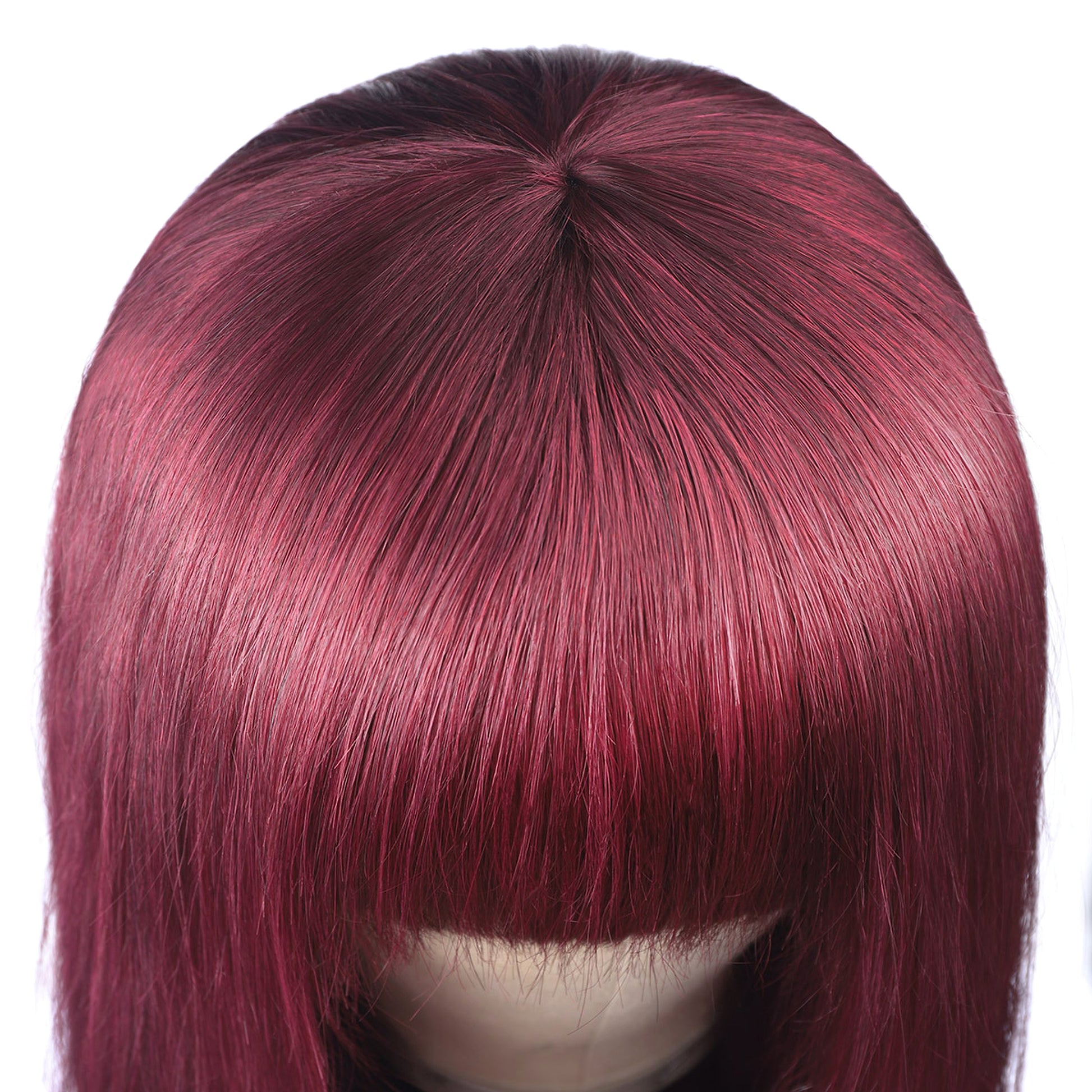 Qi Liuhai Real Hair Wig Straight Hair Headgear - enhanced image 4
