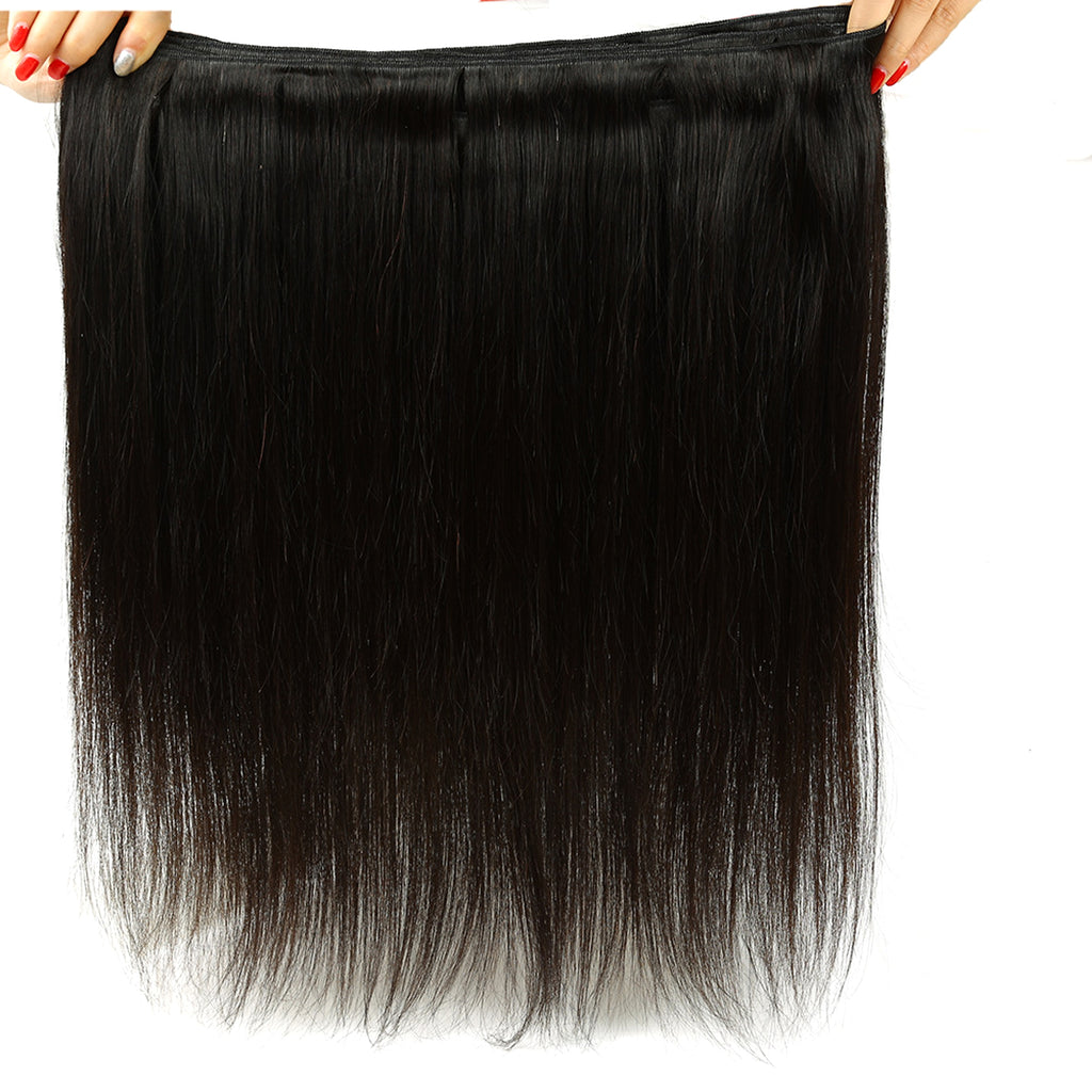Real human hair straight wave human hair hair curtain natural color wig hair extension - enhanced image 4