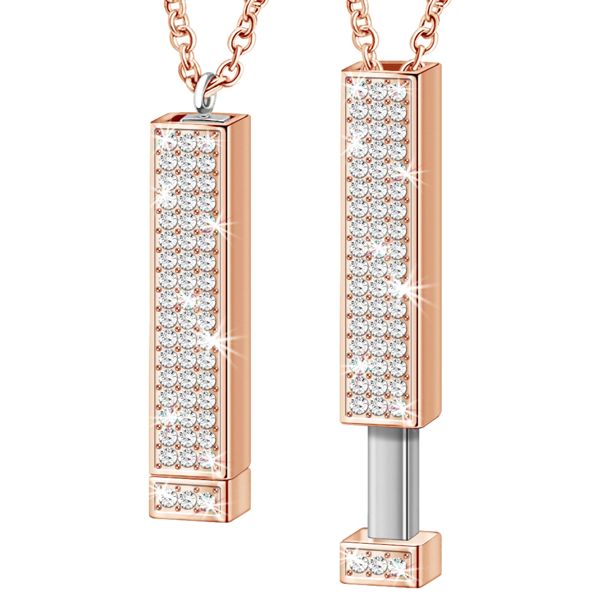 Retractable Three-dimensional Rod Pendant DIY Customized Name Diamond Necklace - enhanced image 4
