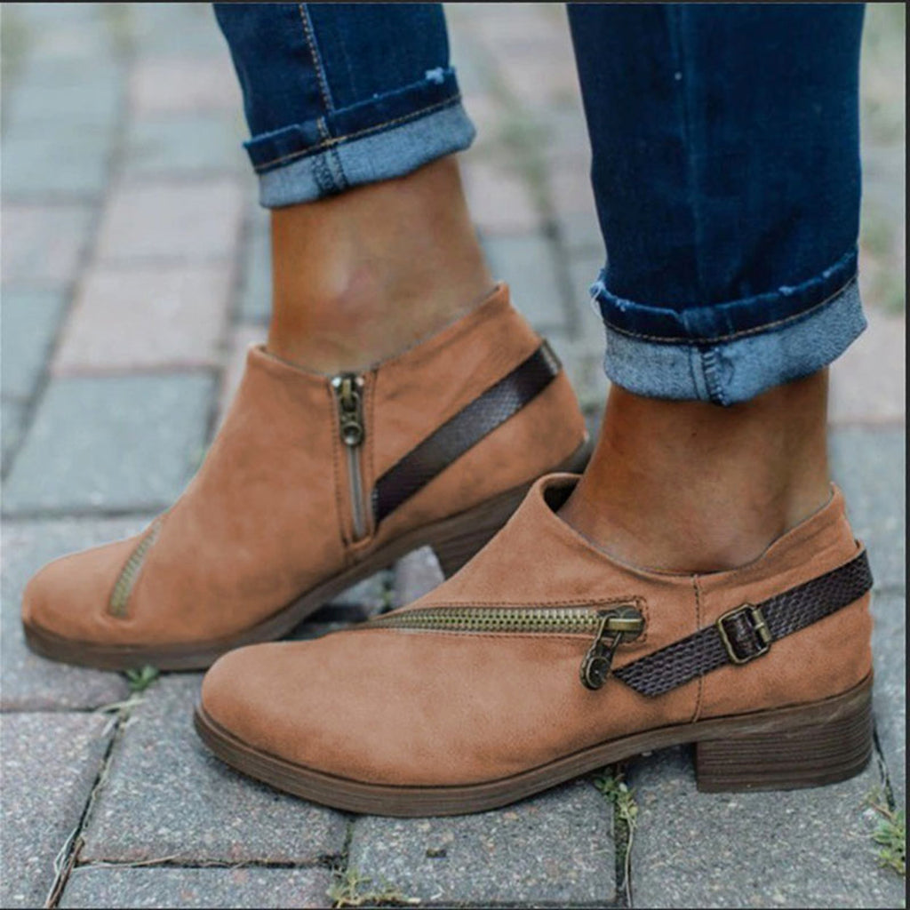 Business Boots With Side Zipper Belt Women's Shoes - enhanced image 4