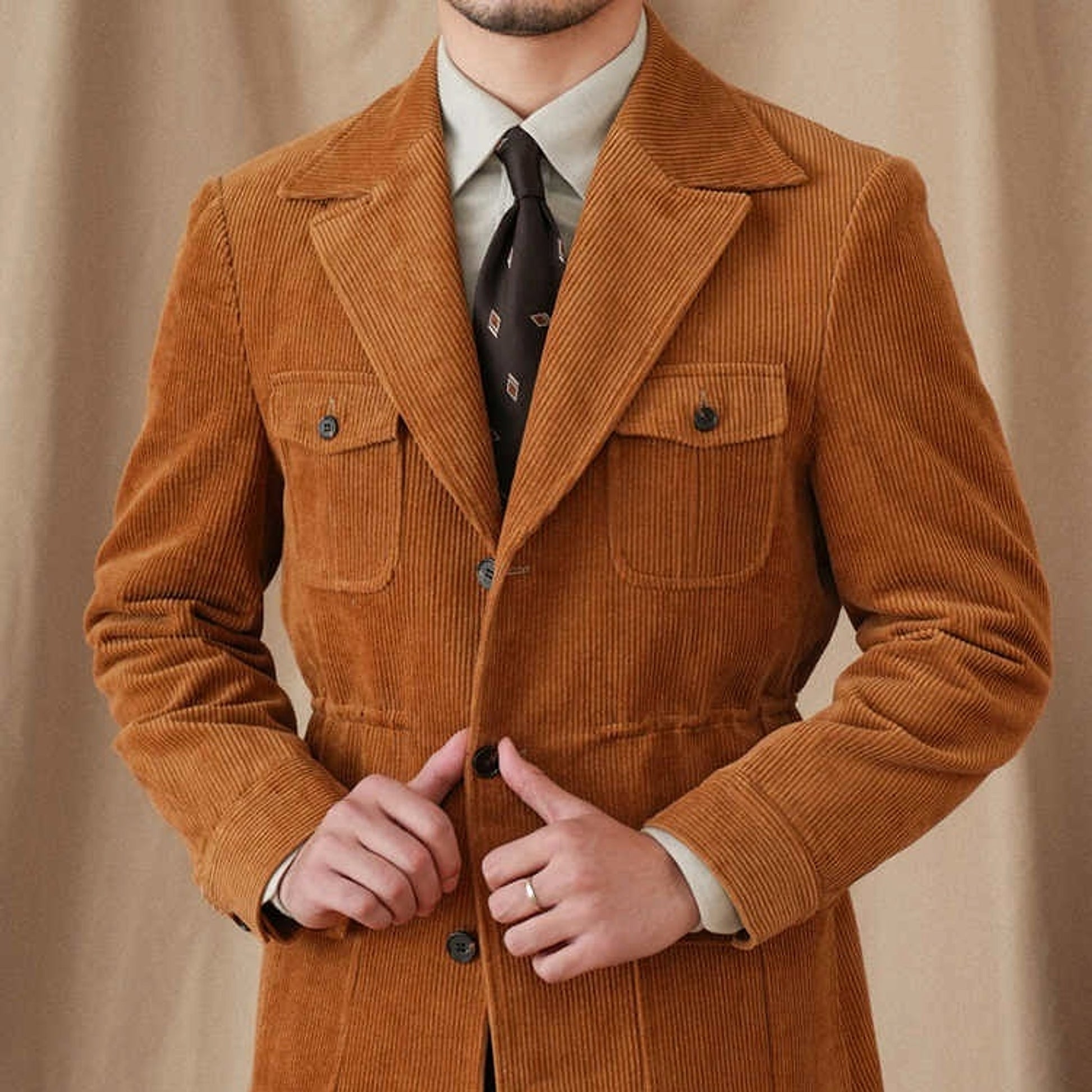GentleFibre™ – Retro Corduroy Safari Jacket (100% Cotton) - enhanced image 4