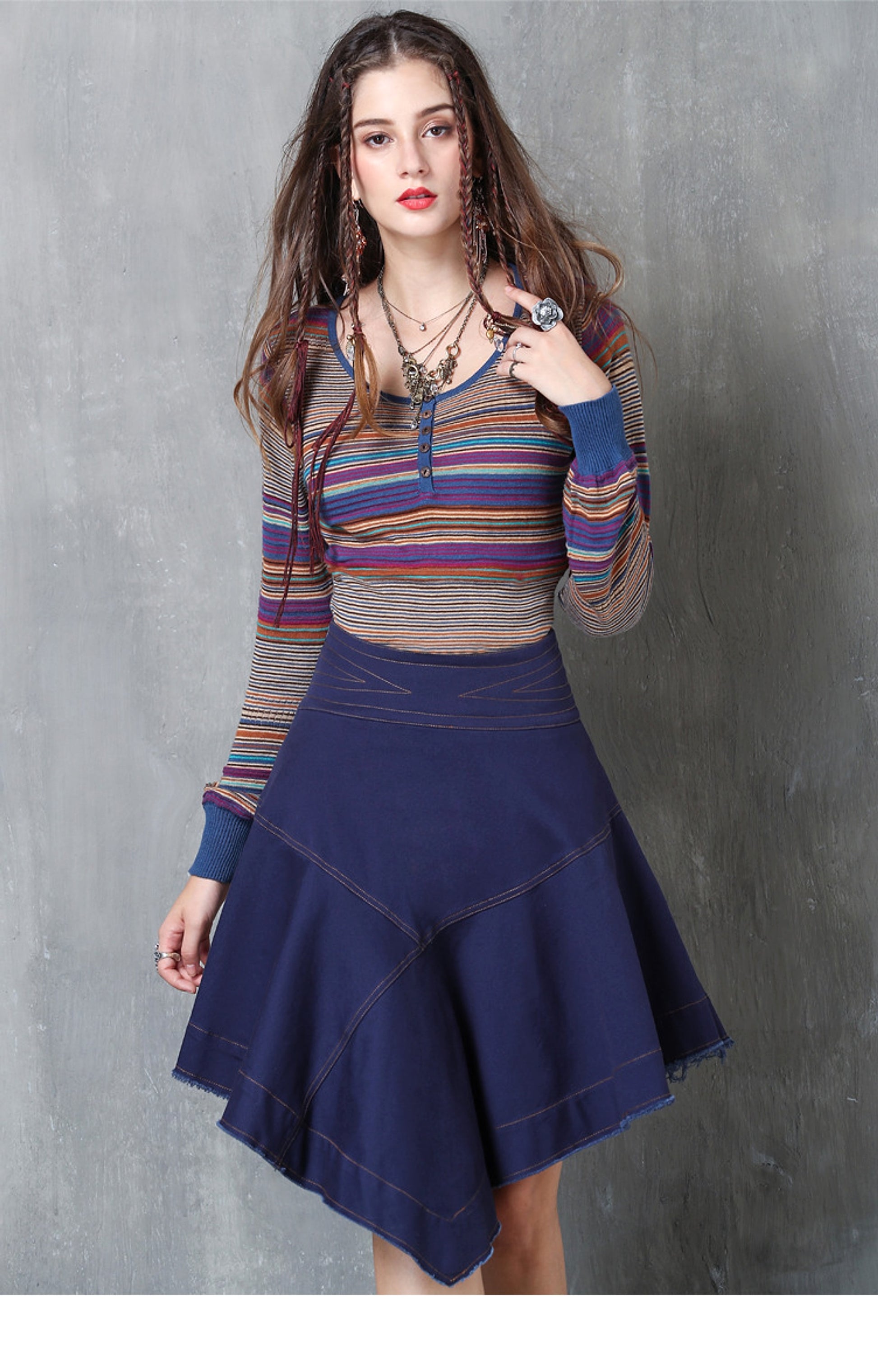 Retro Cotton and Linen Long-Sleeved Sweater Bottoming Shirt Women - enhanced image 4