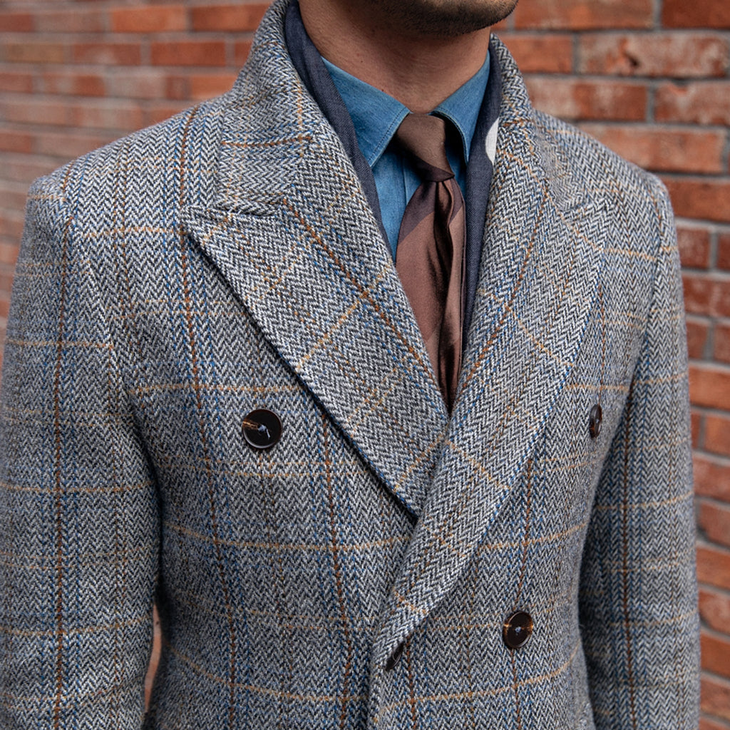 Retro High-quality Wool Plaid Polo Coat - enhanced image 4