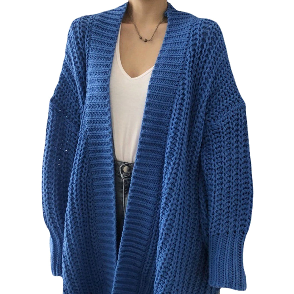 Retro Lazy Coat Loose Mid-length Sweater Jacket Women - enhanced image 4