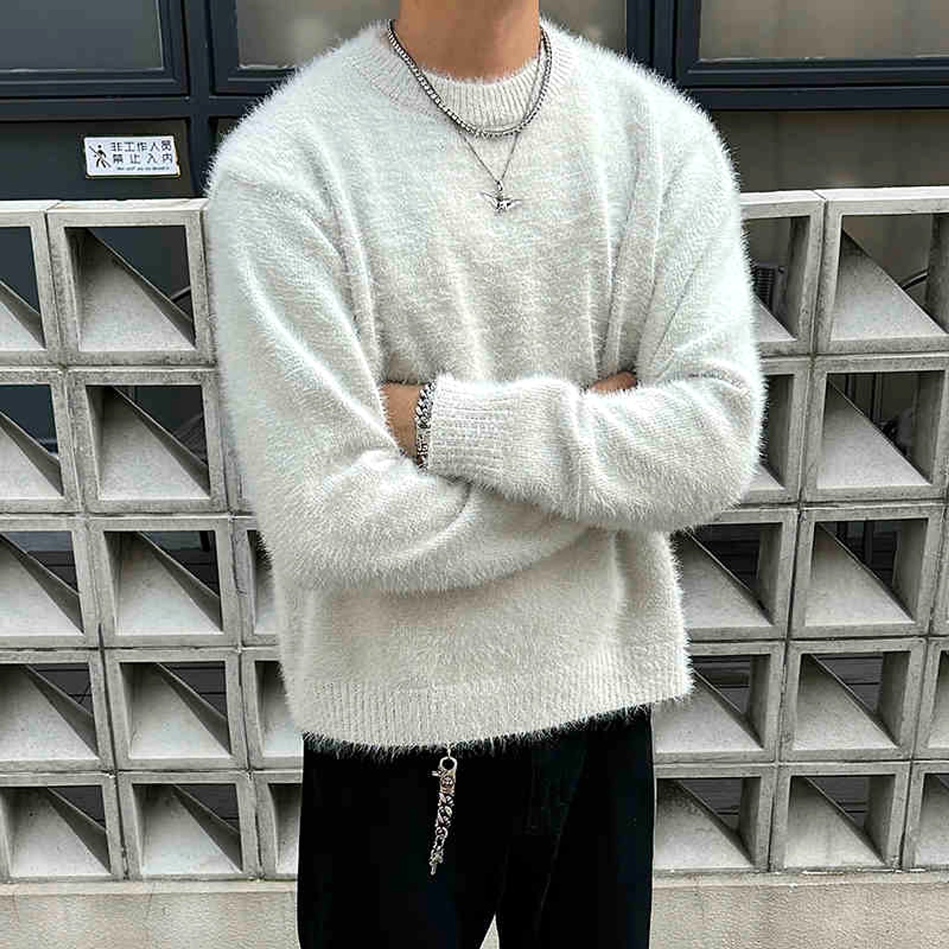 Retro Mink-like Knitted Long-sleeved Top - enhanced image 4