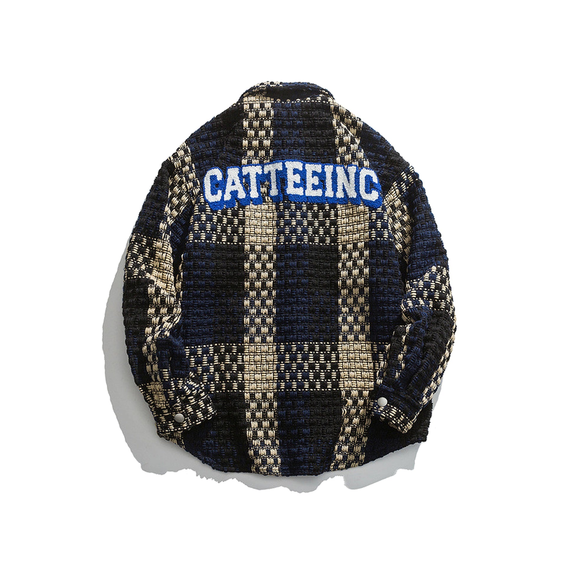 Retro Plaid Stitching Lapel Jacket For Men - enhanced image 4