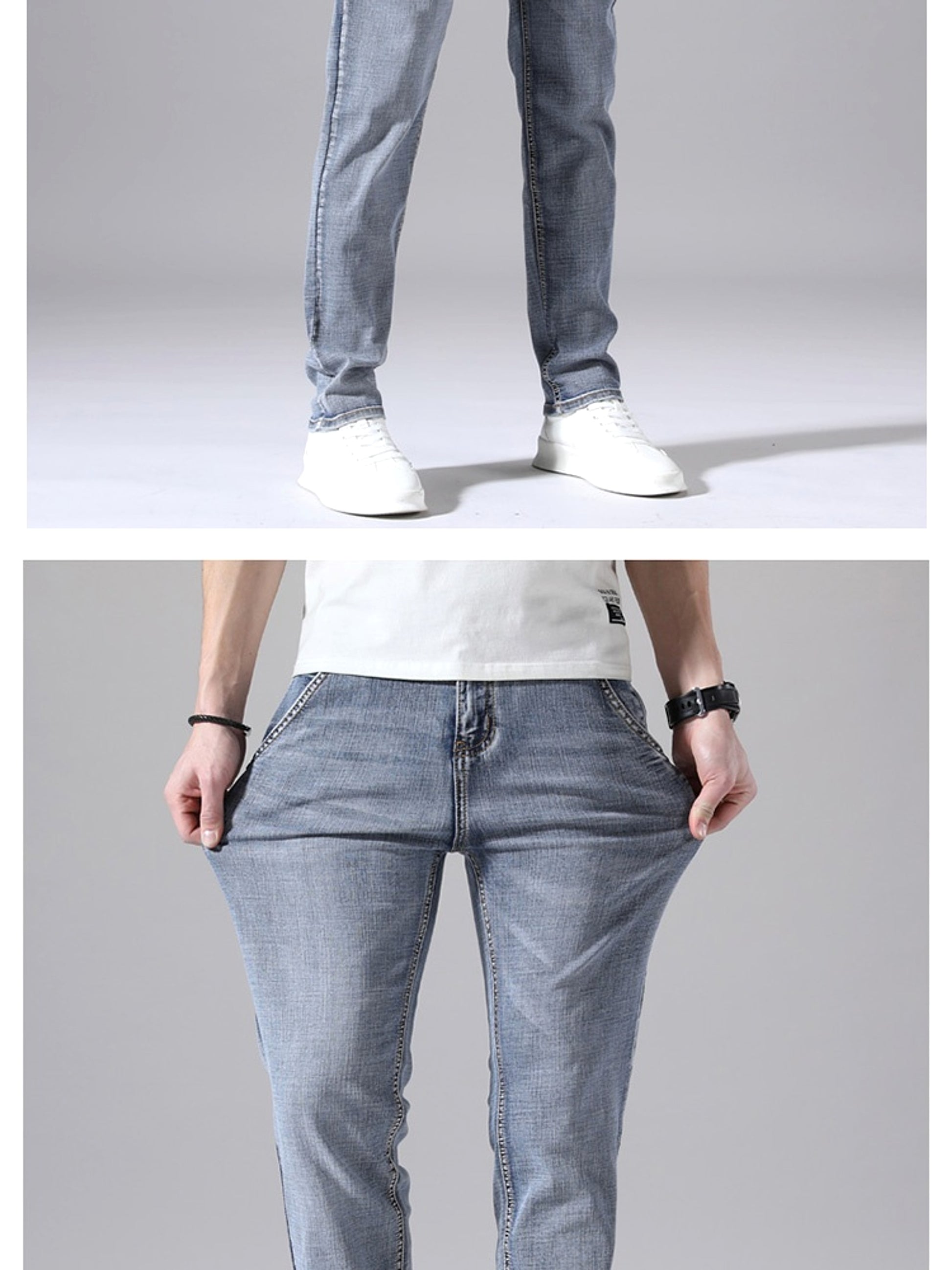 Retro Thin Jeans Straight Loose Casual Trousers Men - enhanced image 4