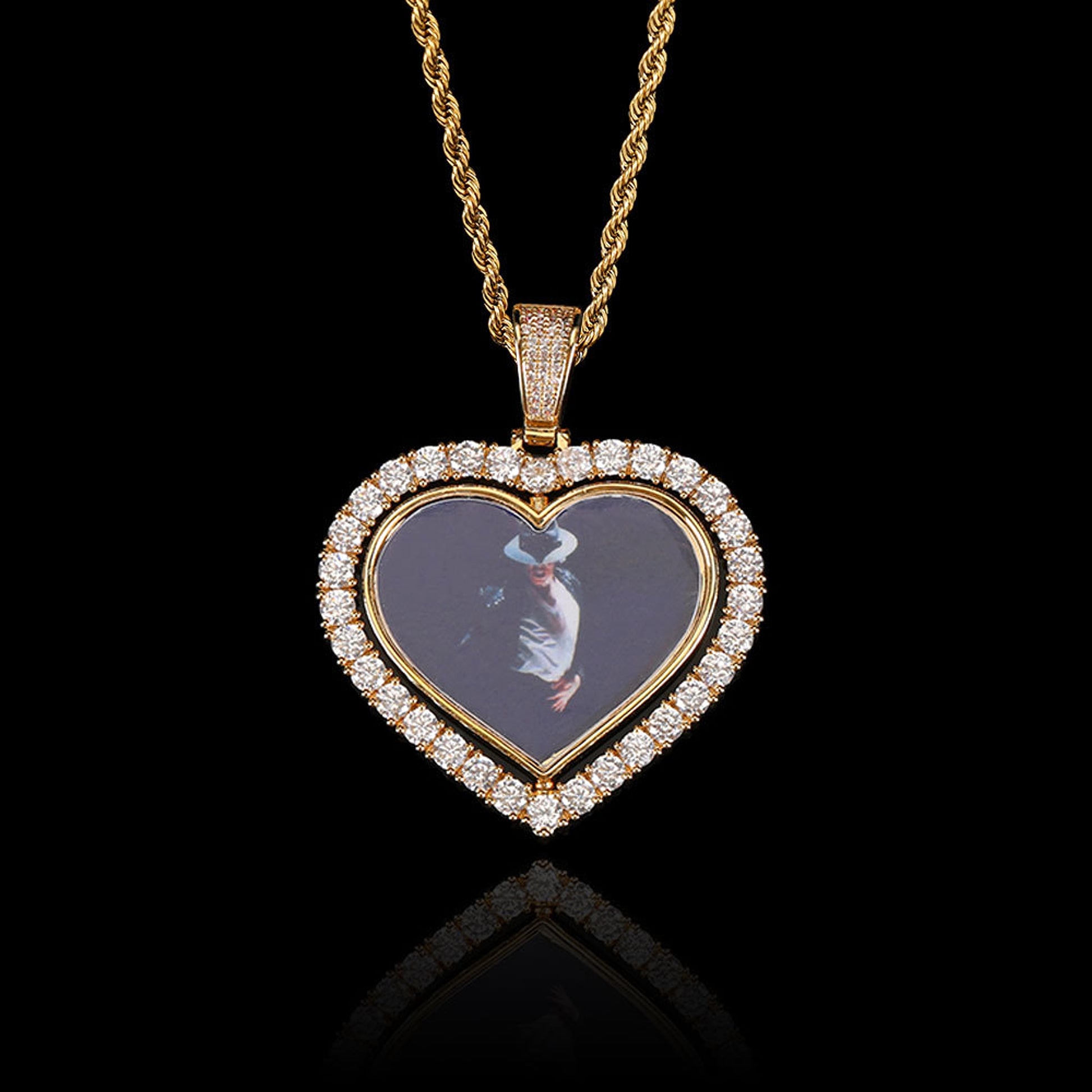 Rotating Double-sided Love Photo Pendant Necklace - enhanced image 4