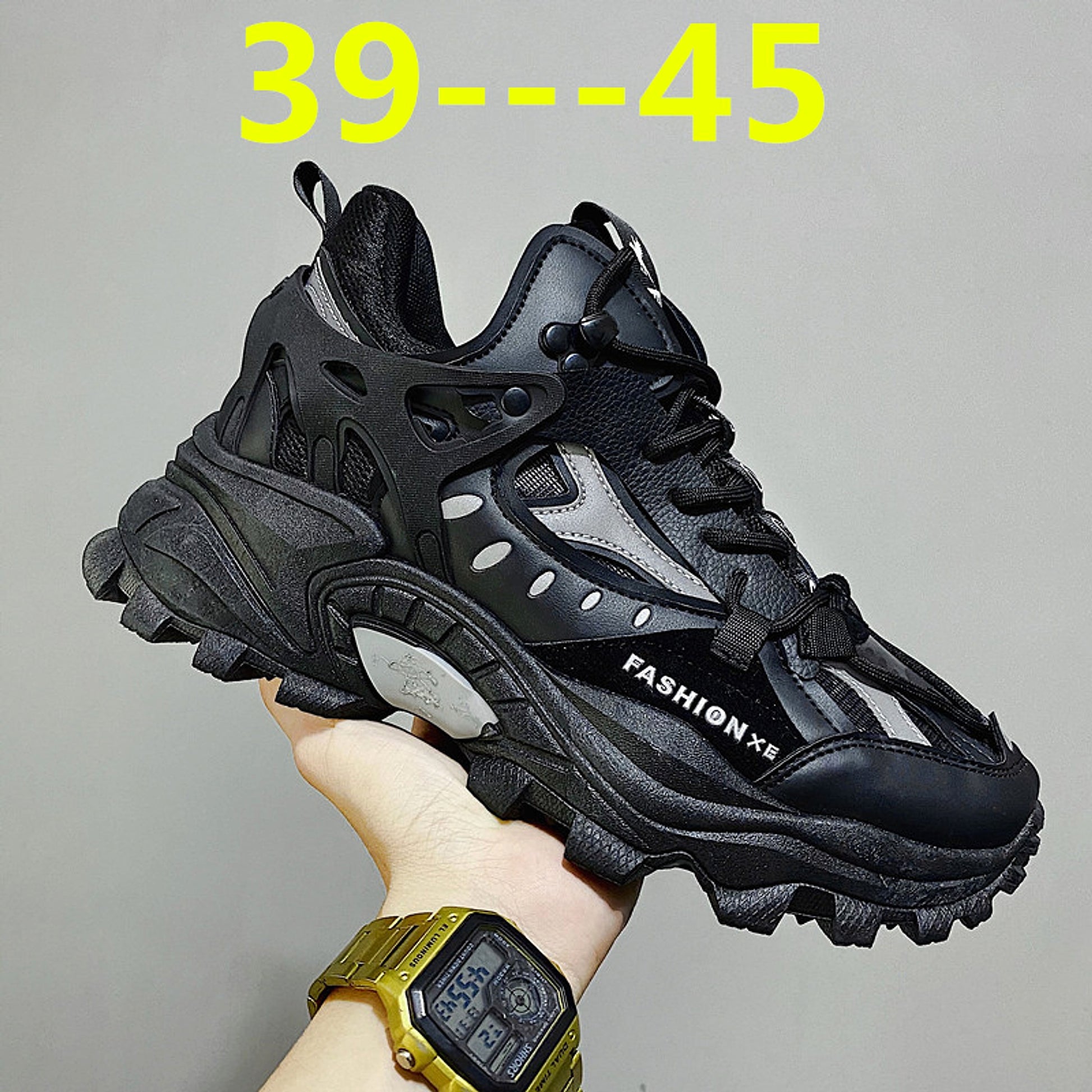 Round Head Net Top Daddy Shoes Thick Soled Casual Shoe Man - enhanced image 4