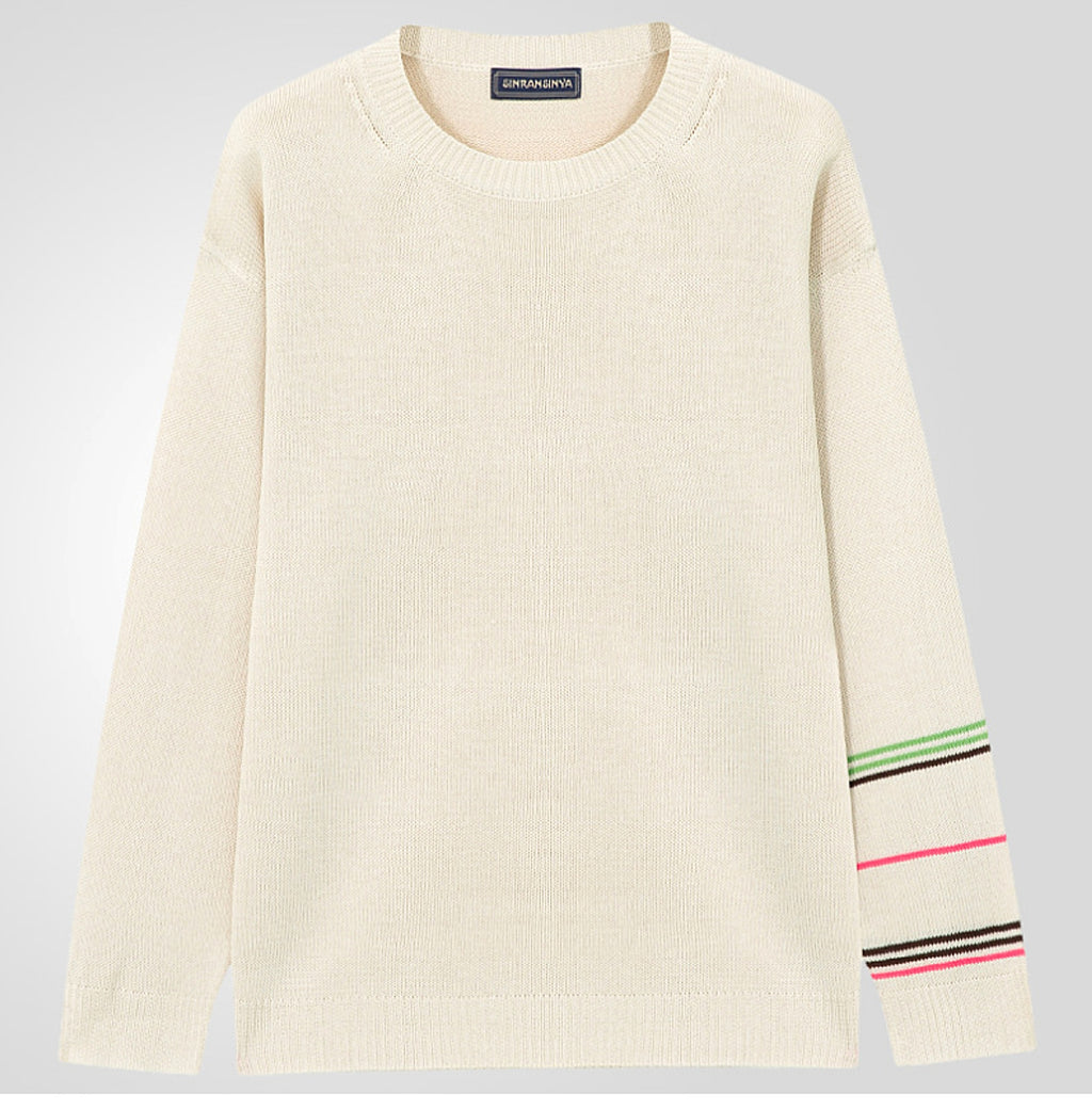 Round Neck Pullover Long Sleeve Base Lightweight Sweater - enhanced image 4