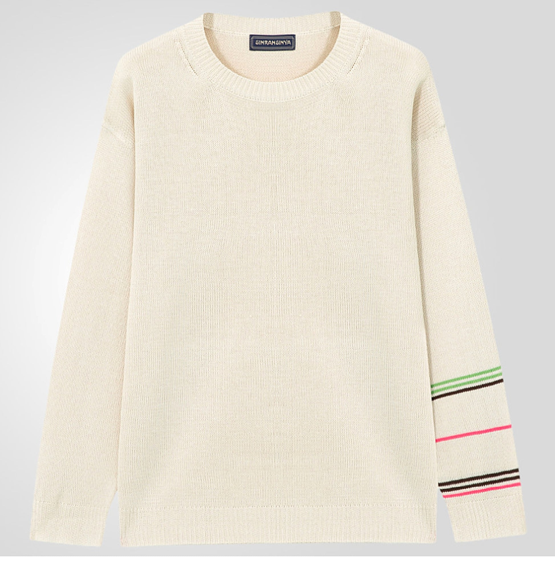 Round Neck Pullover Long Sleeve Base Lightweight Sweater - enhanced image 4
