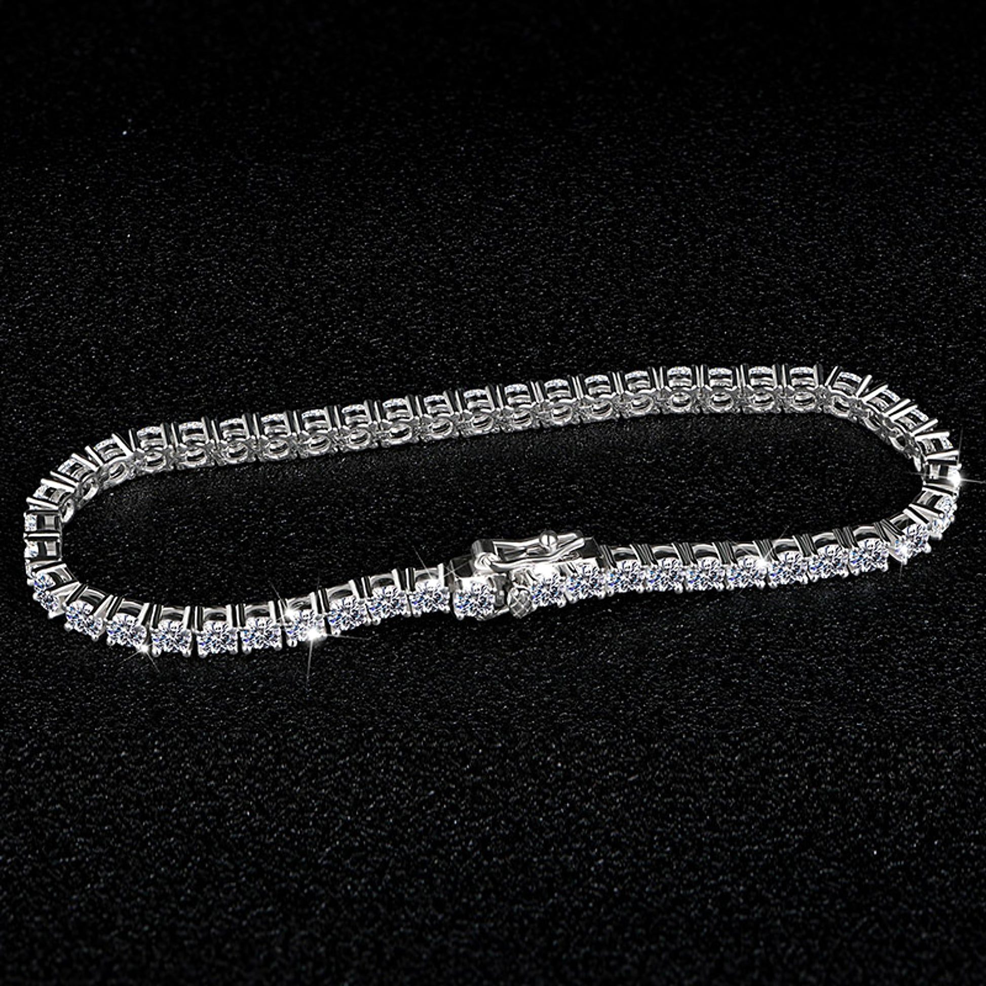 S925 Silver Mosan Diamond Bracelet Female - enhanced image 4
