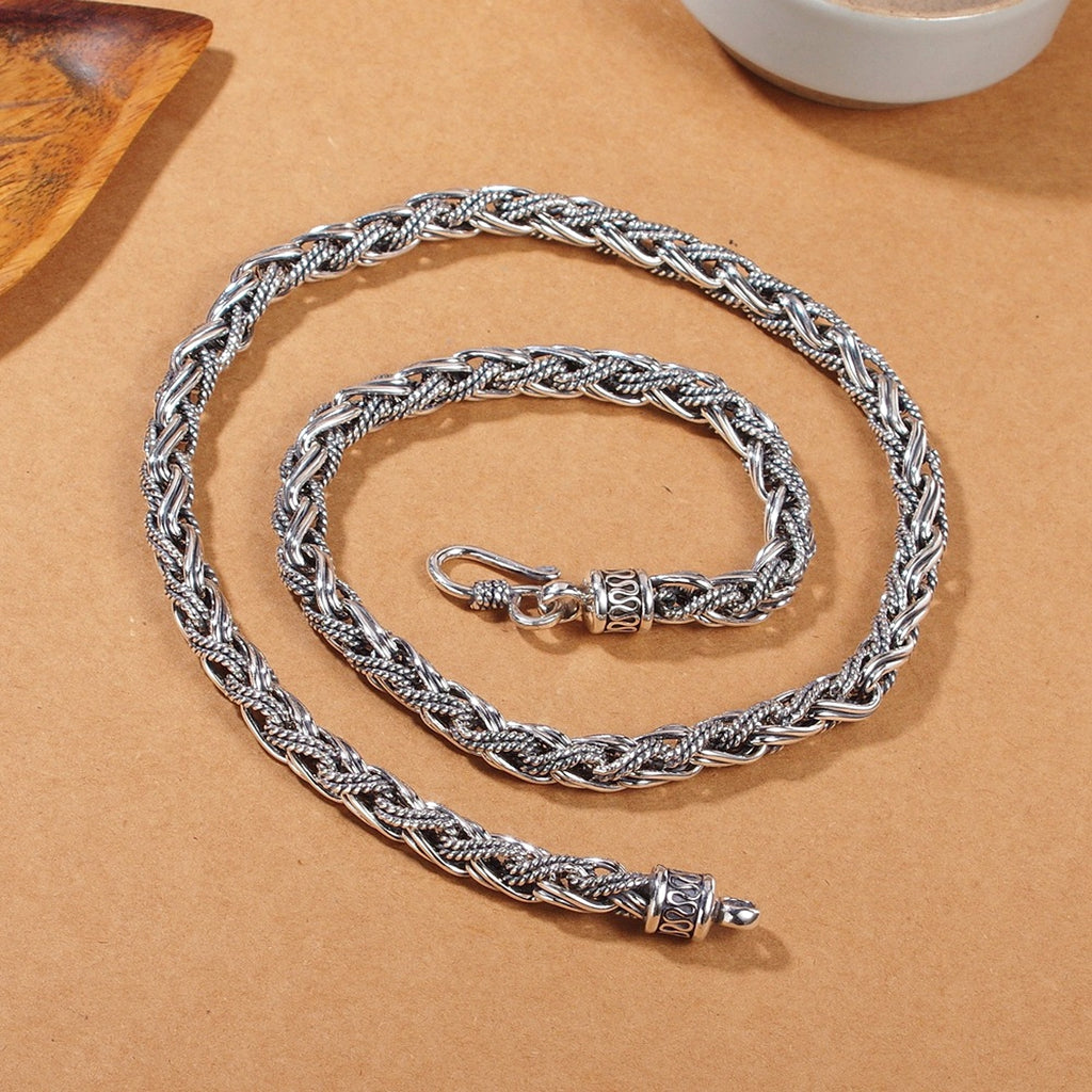 S925 Sterling Silver Handmade Hemp Rope Necklace For Men - enhanced image 4