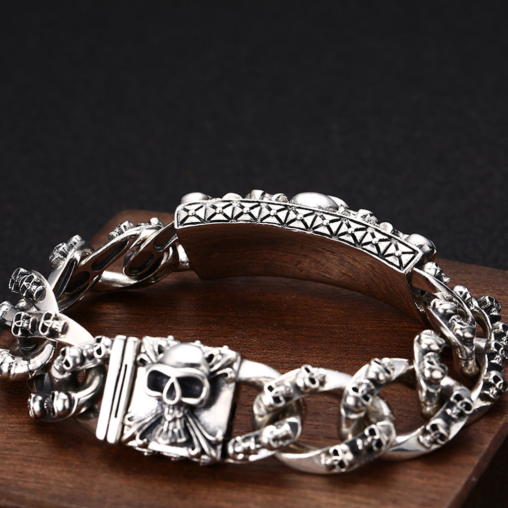 S925 Sterling Silver Men's Personalized Hip Hop Style Eternal Vine Pig Nose Bracelet - enhanced image 4