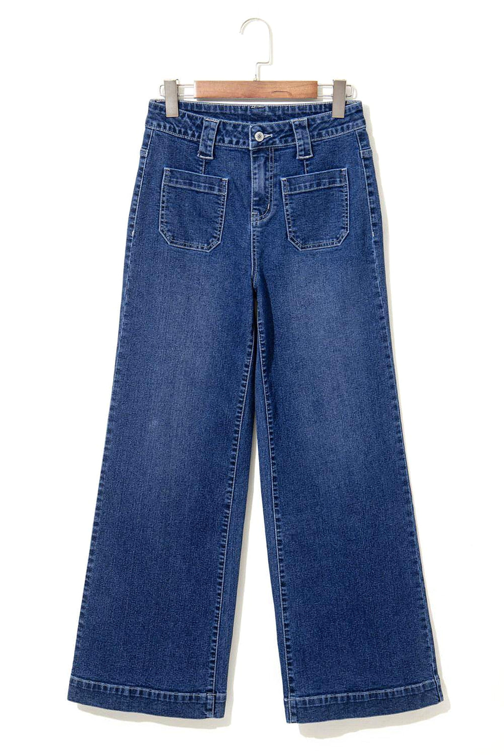 Sail Blue Wide Leg Pocketed High Waist Jeans - enhanced image 4