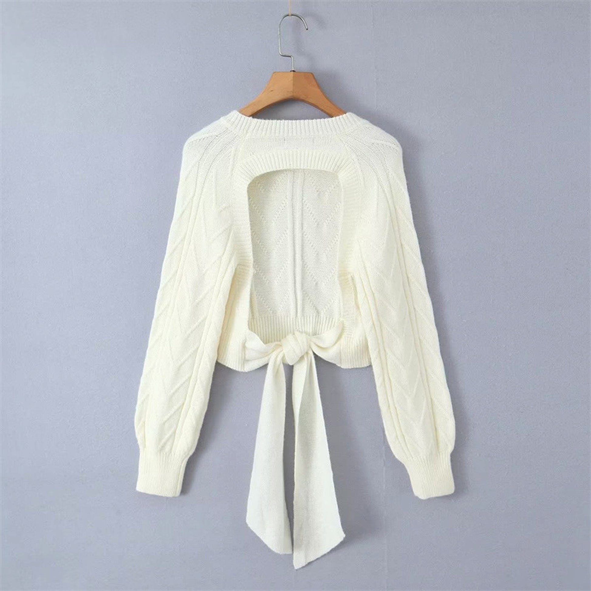 A.1 Short Backless Knitted Sweater Women - enhanced image 4